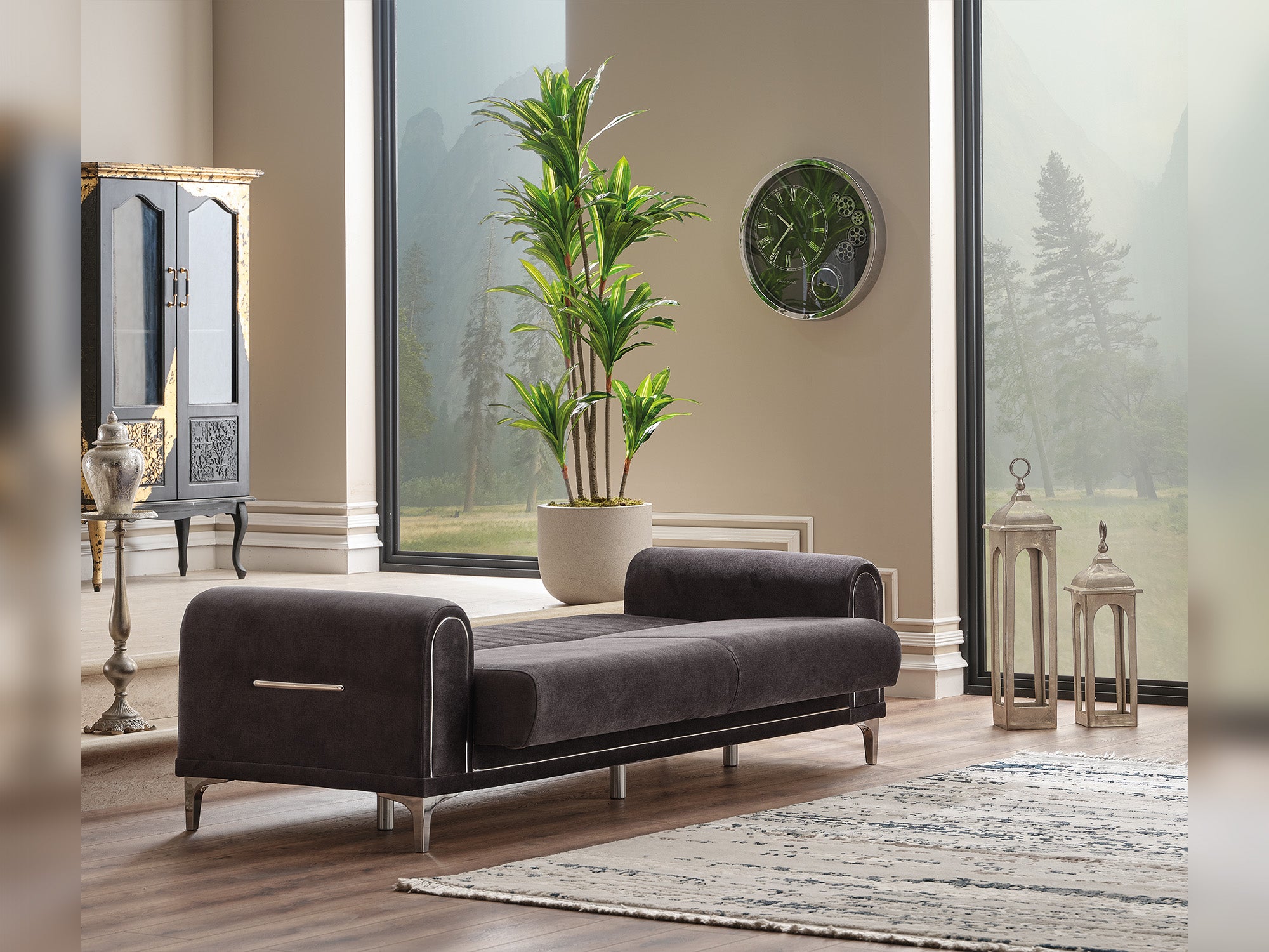 Orion Convertible Sofa Grey