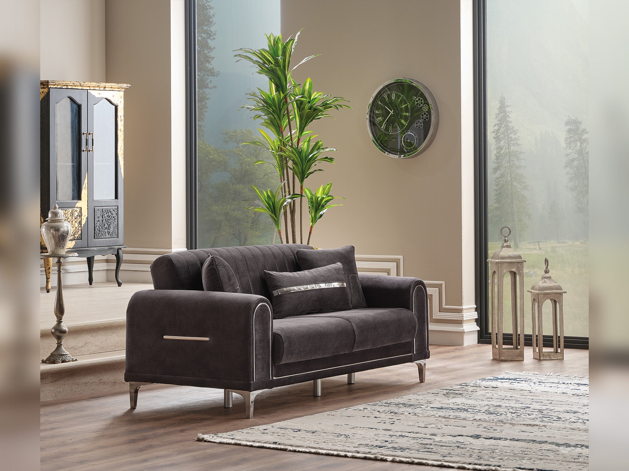 Orion Convertible Loveseat Grey