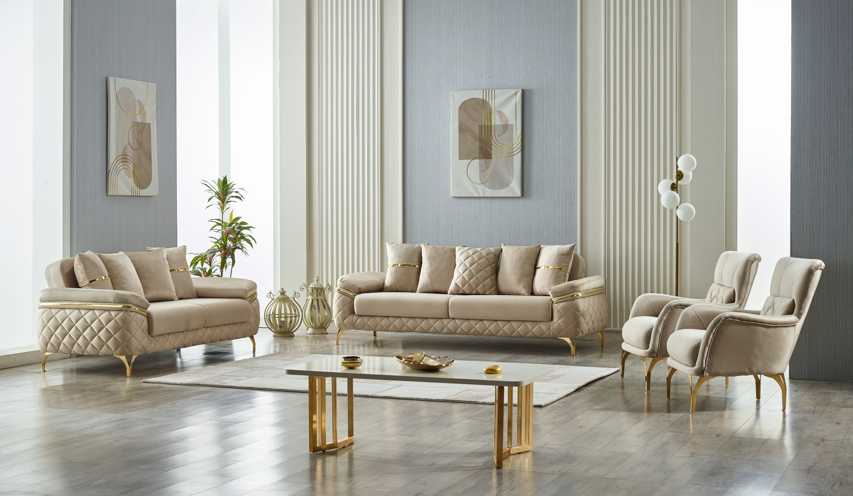 Orlando Convertible Loveseat Beige