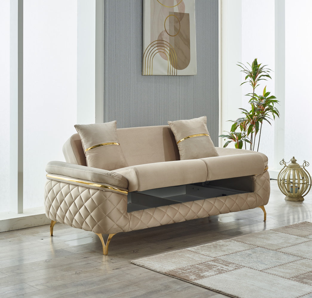 Orlando Convertible Loveseat Beige