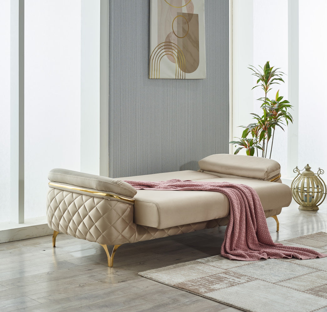 Orlando Convertible Loveseat Beige