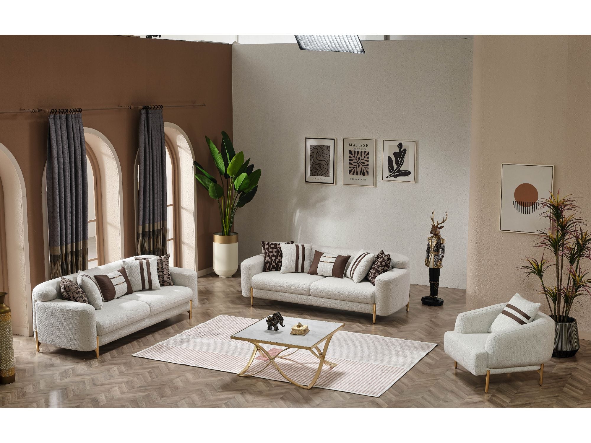 Pandora Stationary Livingroom Set (2 Sofa & 2 Chair)