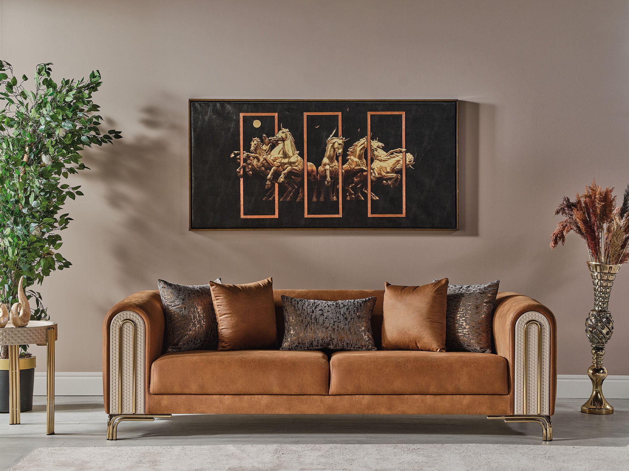 Paris Stationary Sofa Brown