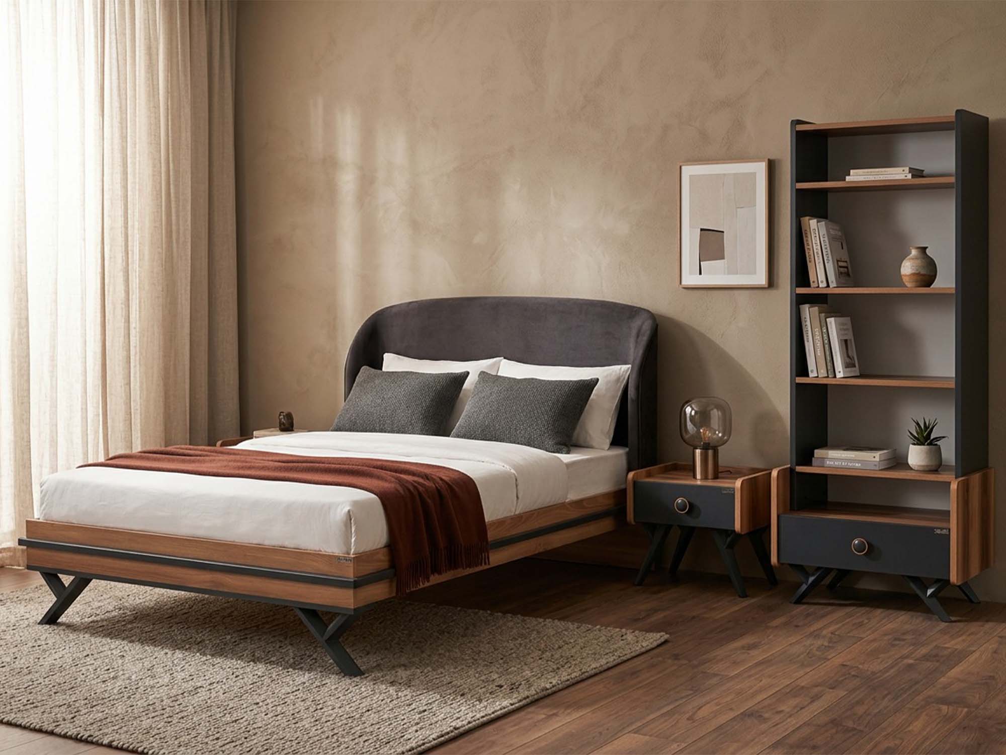 Piedra Kids Room Set (Twin Bed &  Study Desk &  Nightstand)