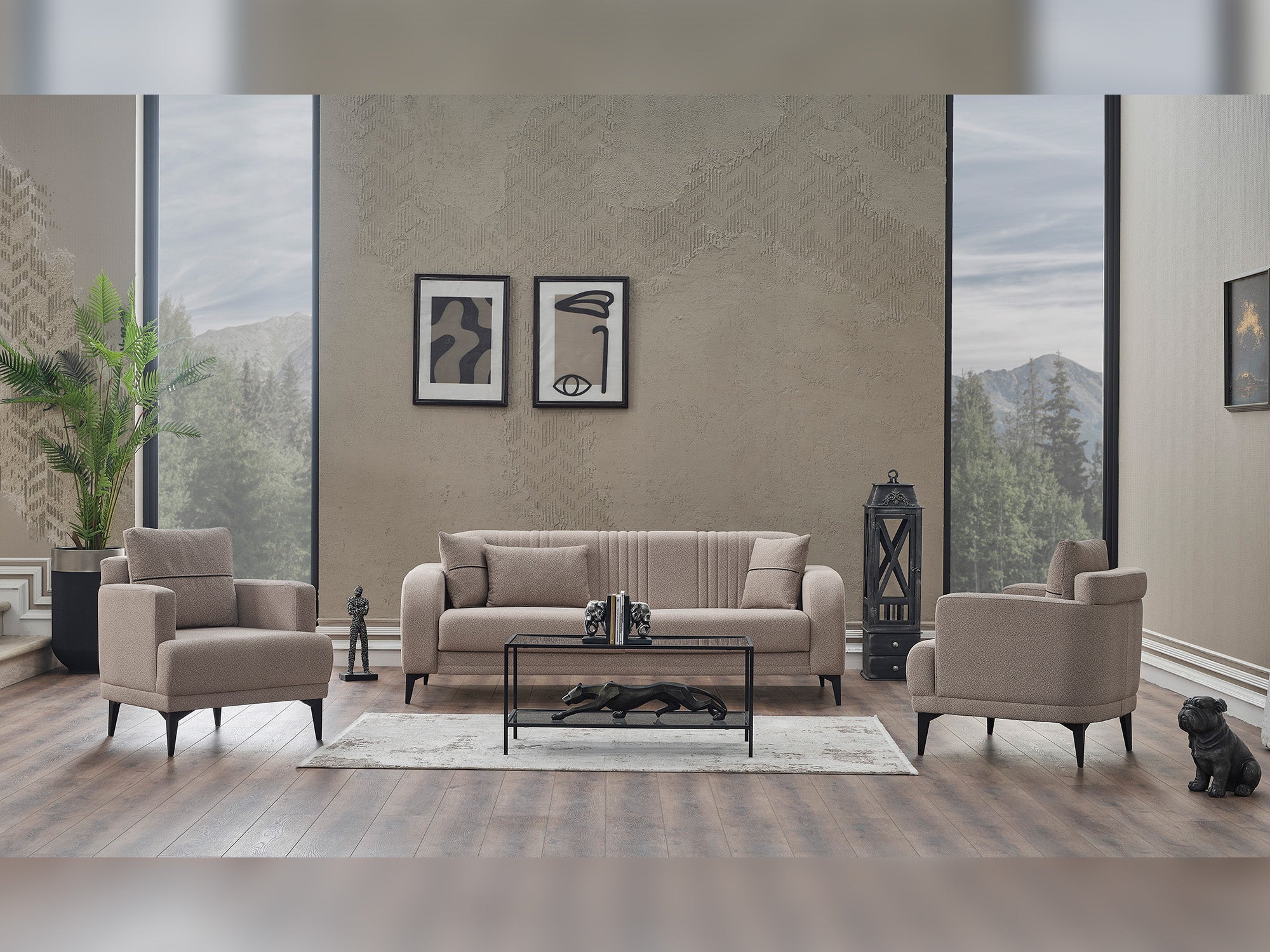 Pirlanta 3-pieces (Sofa & Loveseat & Chair) Livingroom