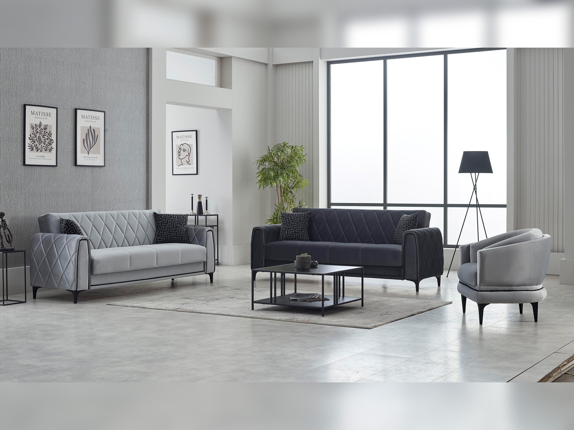 Porto 3-pieces (Sofa & Loveseat & Chair) Livingroom