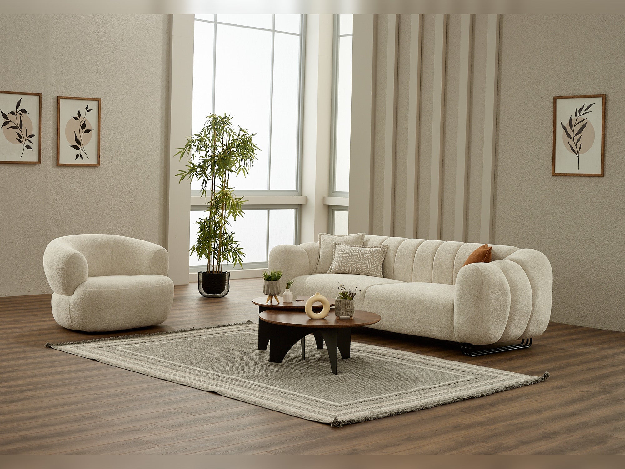 Puffy Stationary Loveseat