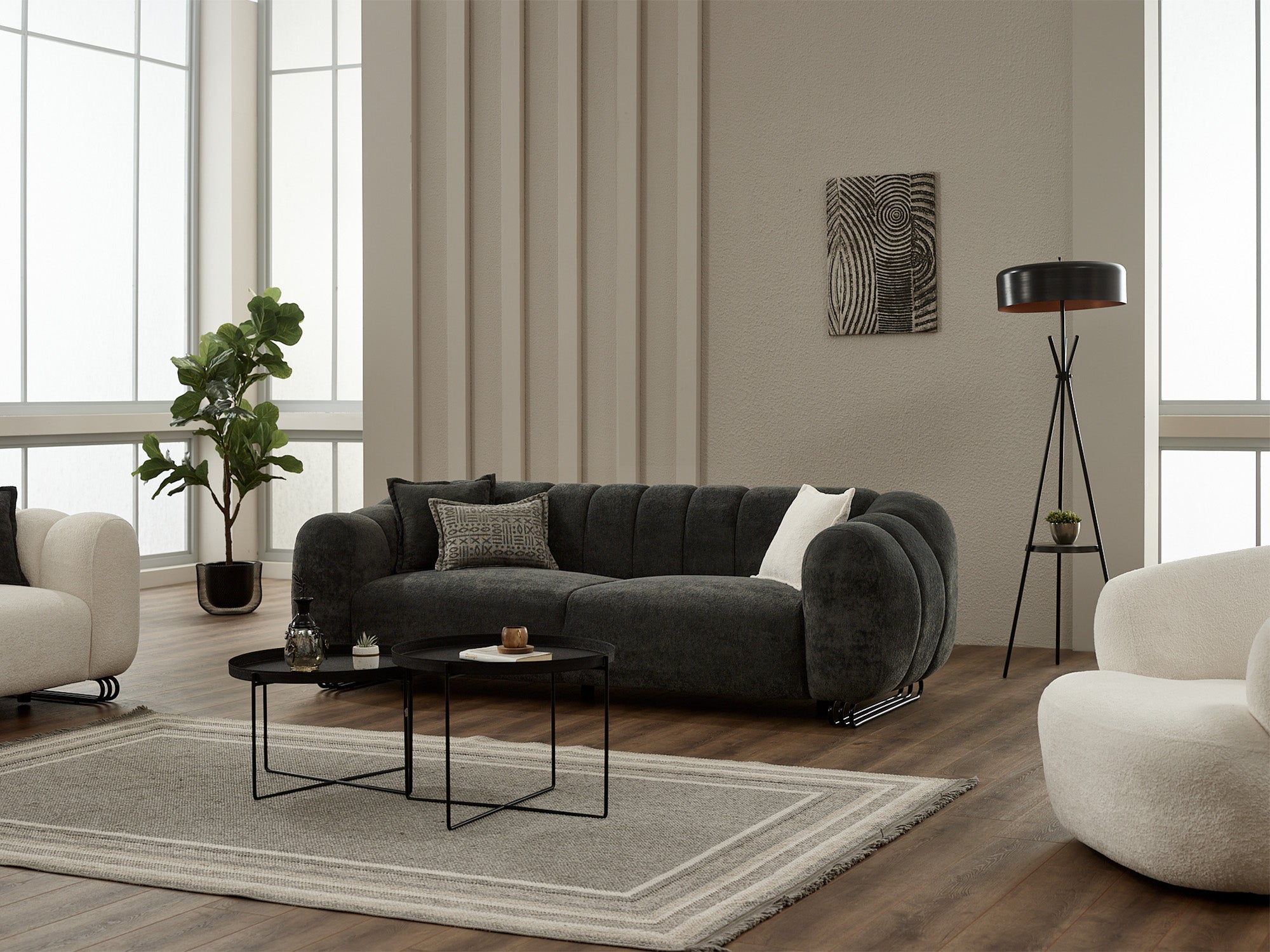 Puffy Stationary Loveseat