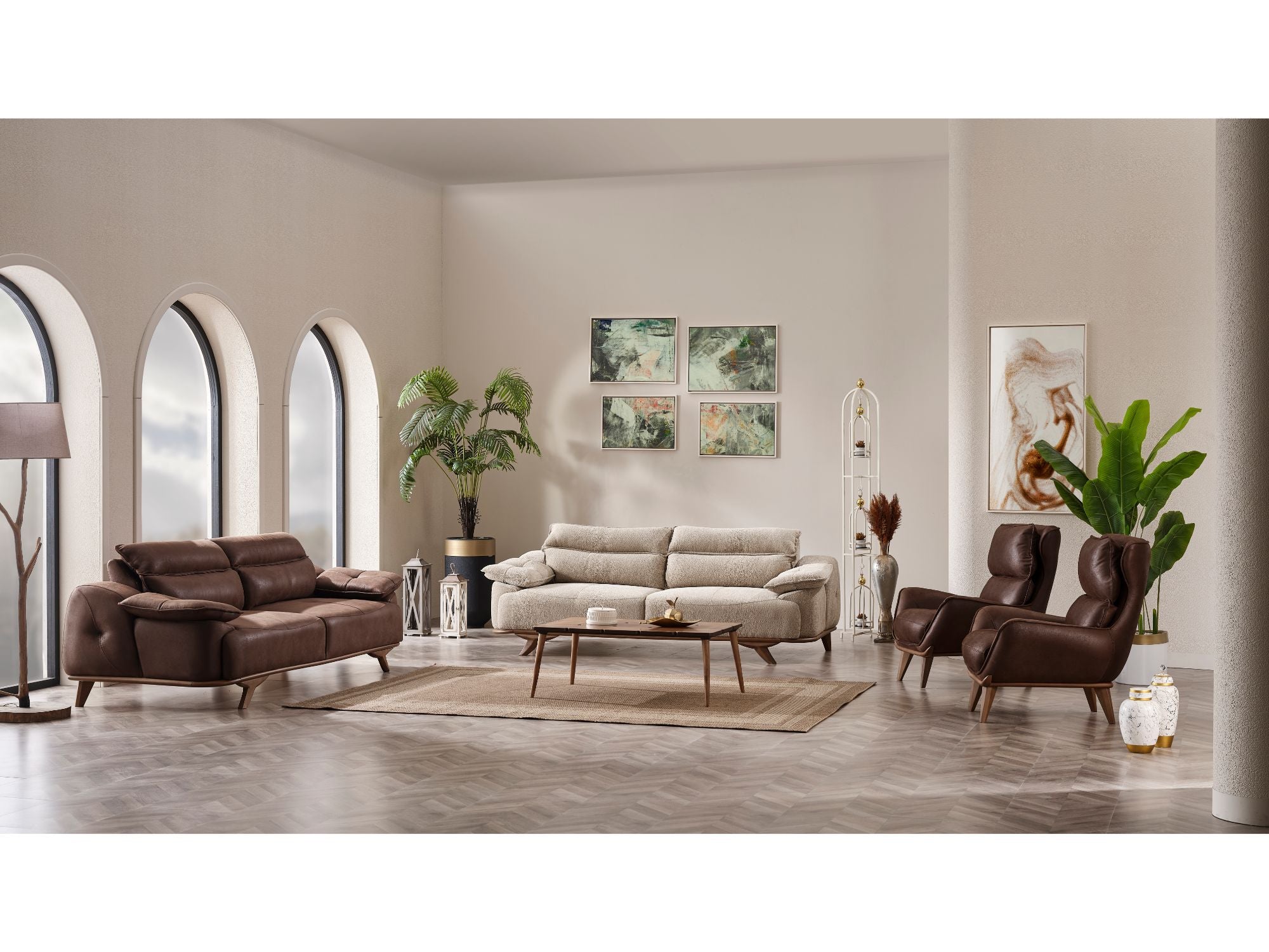 Quatro Convertible Livingroom Set (2 Sofa & 2 Chair)