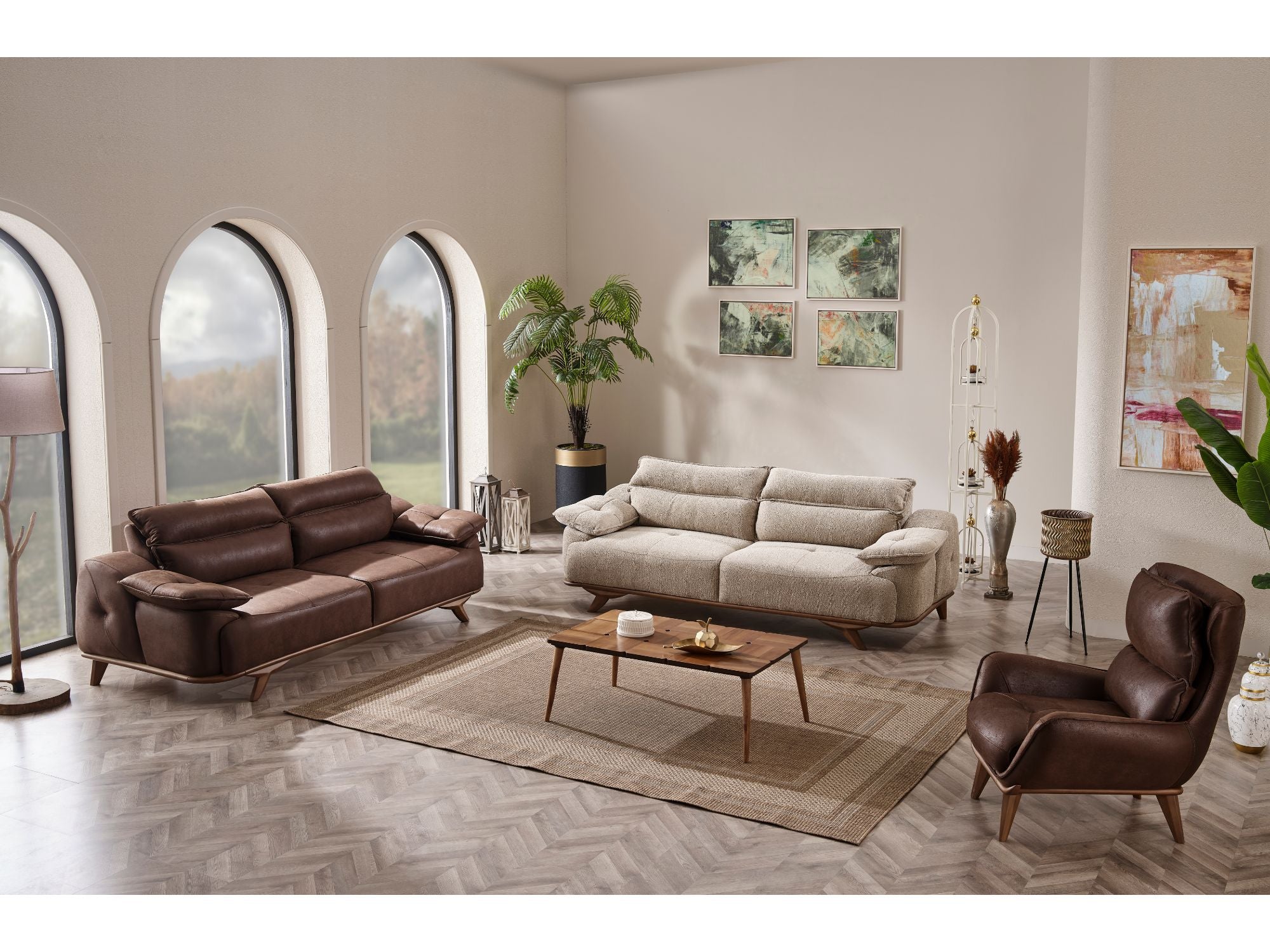 Quatro Convertible Livingroom Set (2 Sofa & 2 Chair)