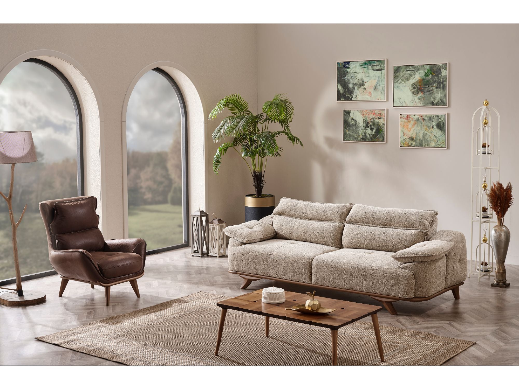 Quatro Convertible Livingroom Set (2 Sofa & 2 Chair)