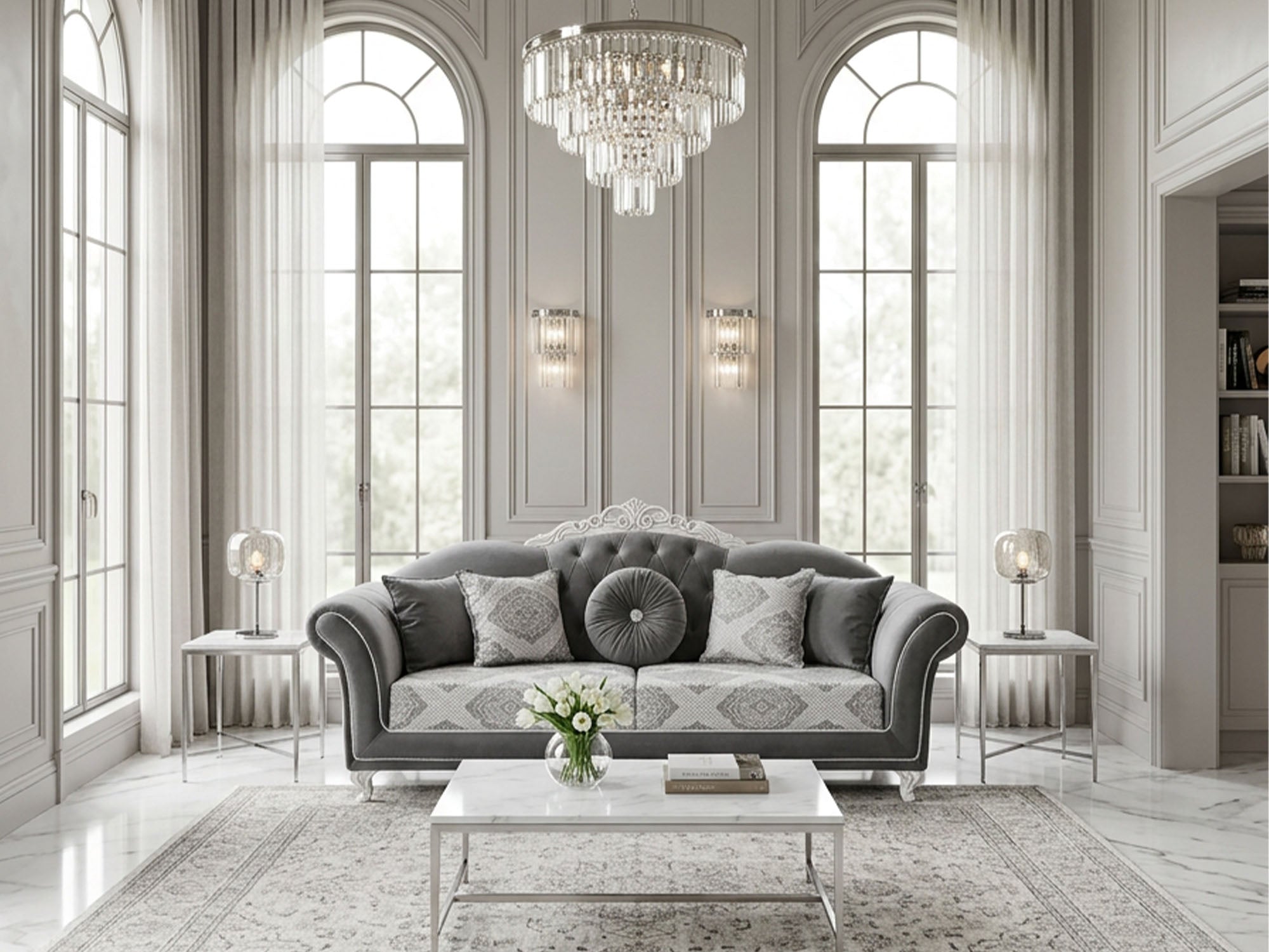 Rio Stationary Livingroom Sofa Grey