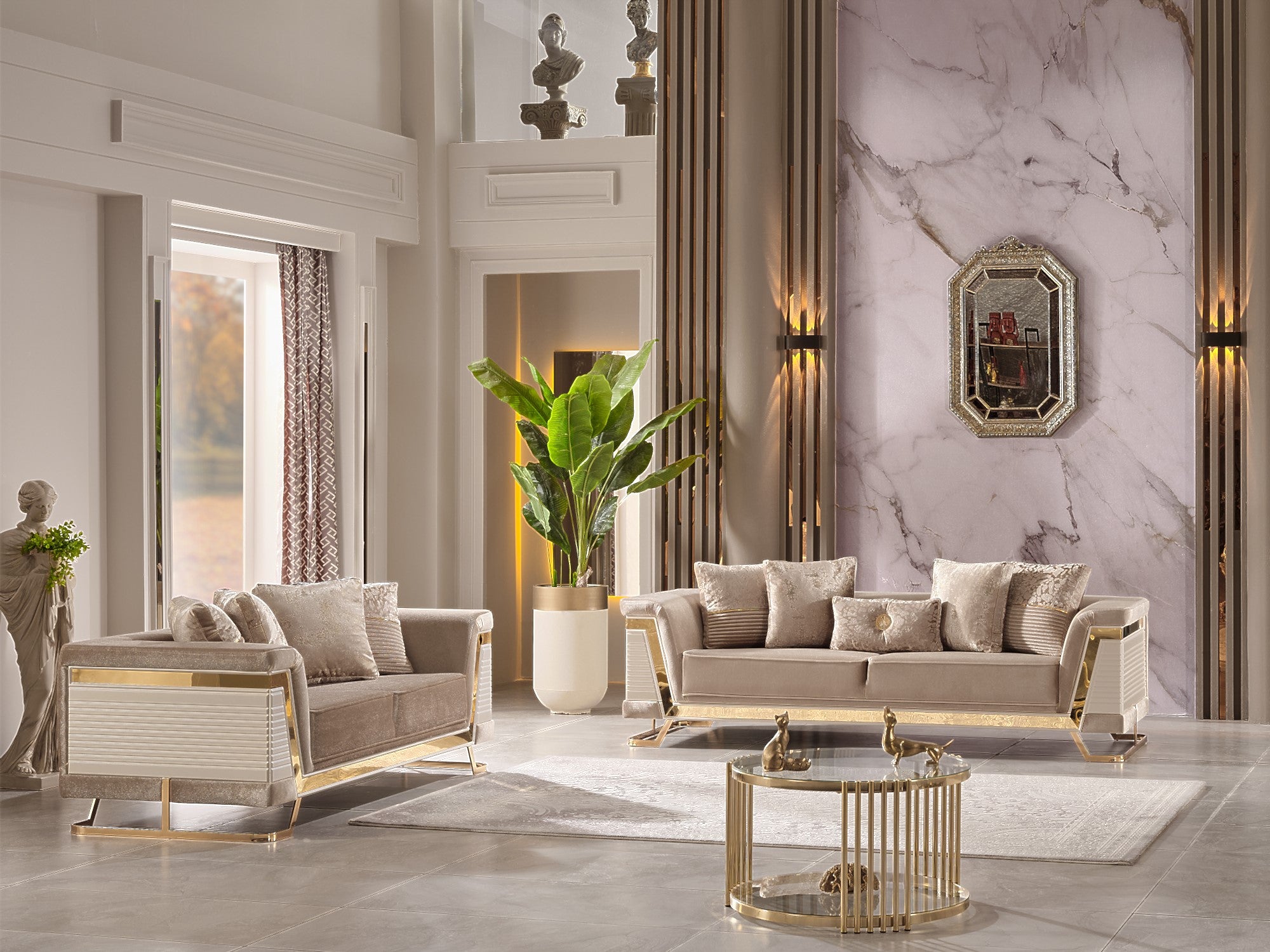 Rixos Stationary Loveseat Beige