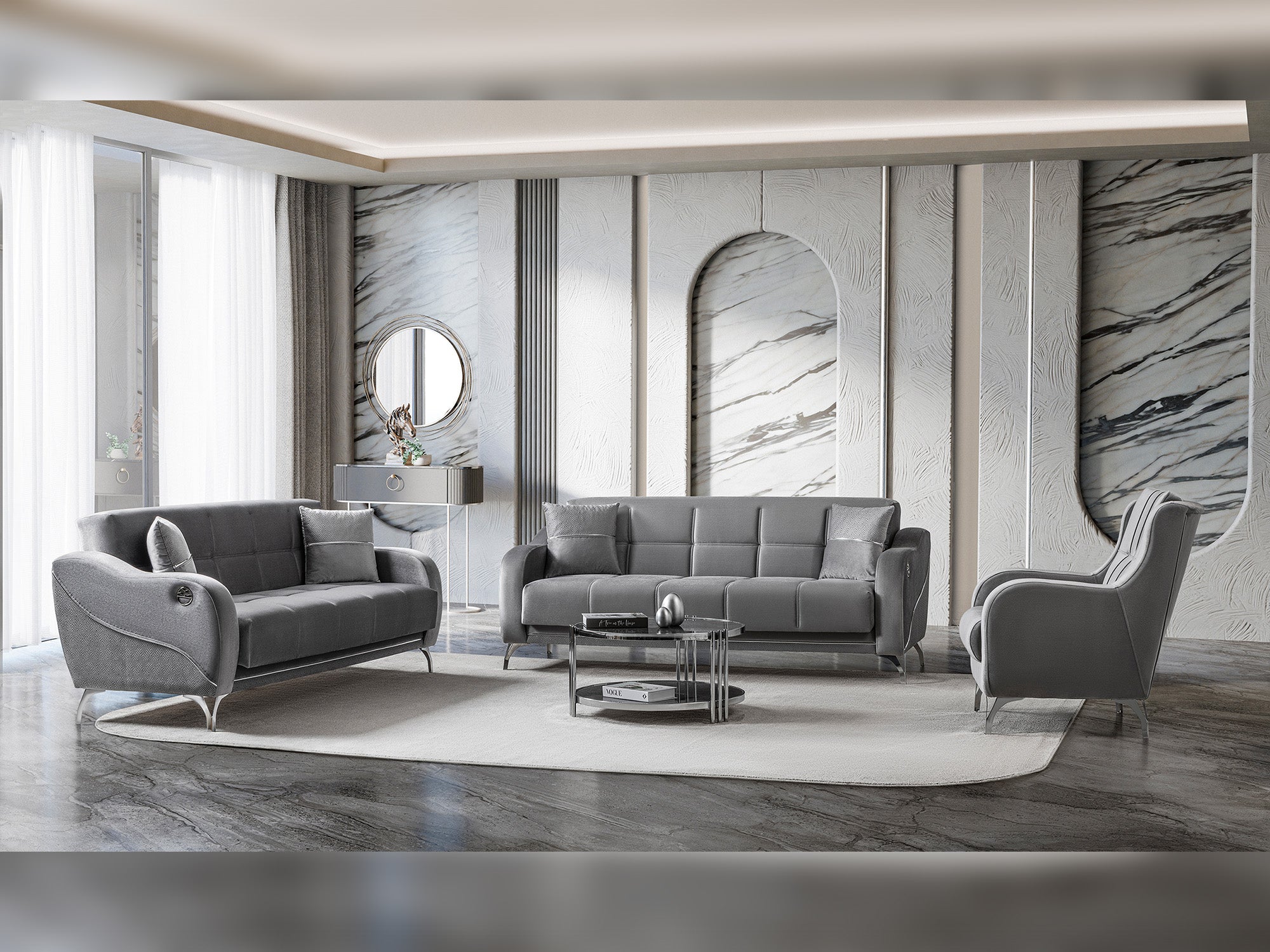Rolex 3-pieces (Sofa & Loveseat & Chair) Livingroom Set