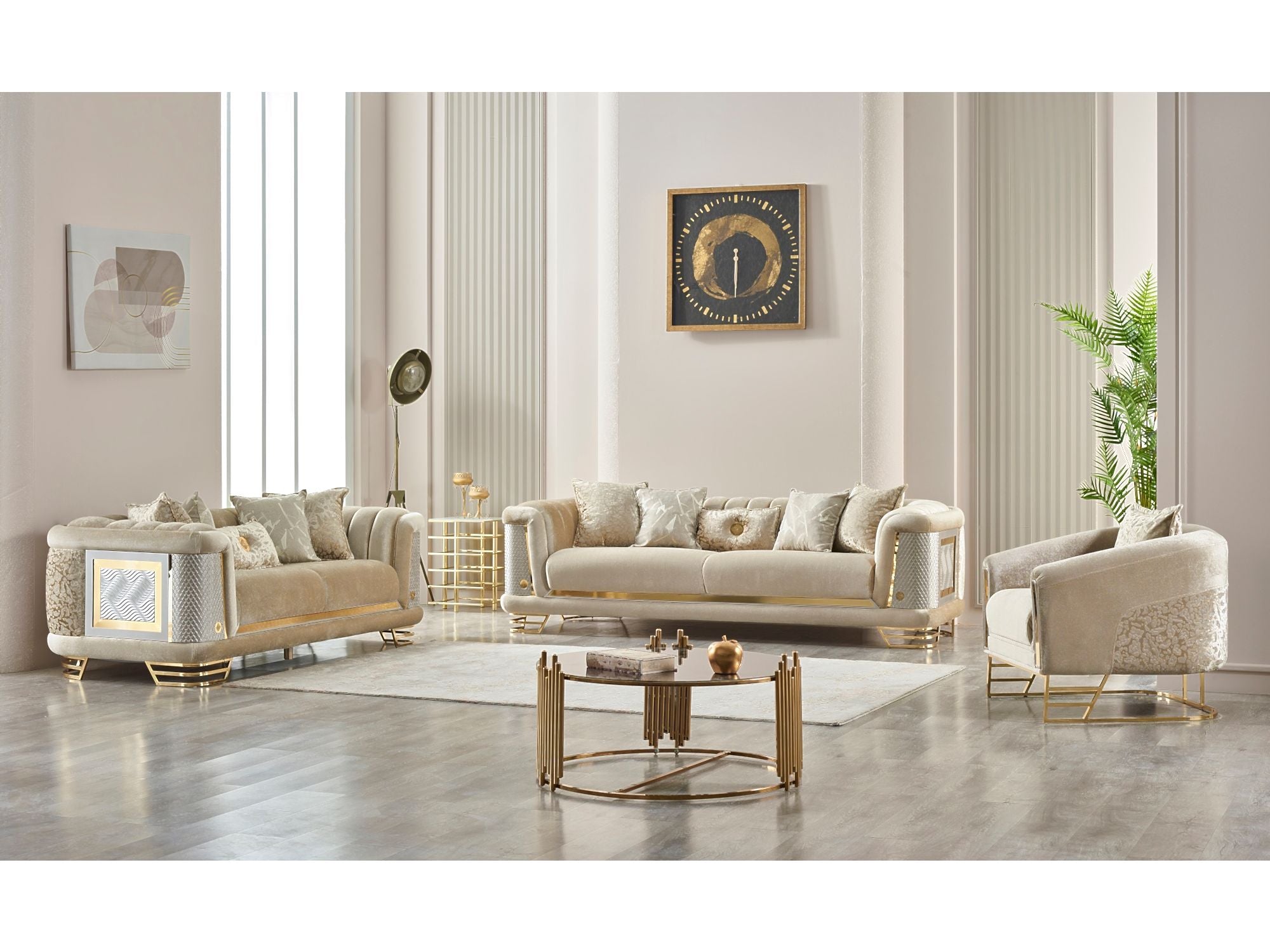 Romans Stationary Sofa Beige