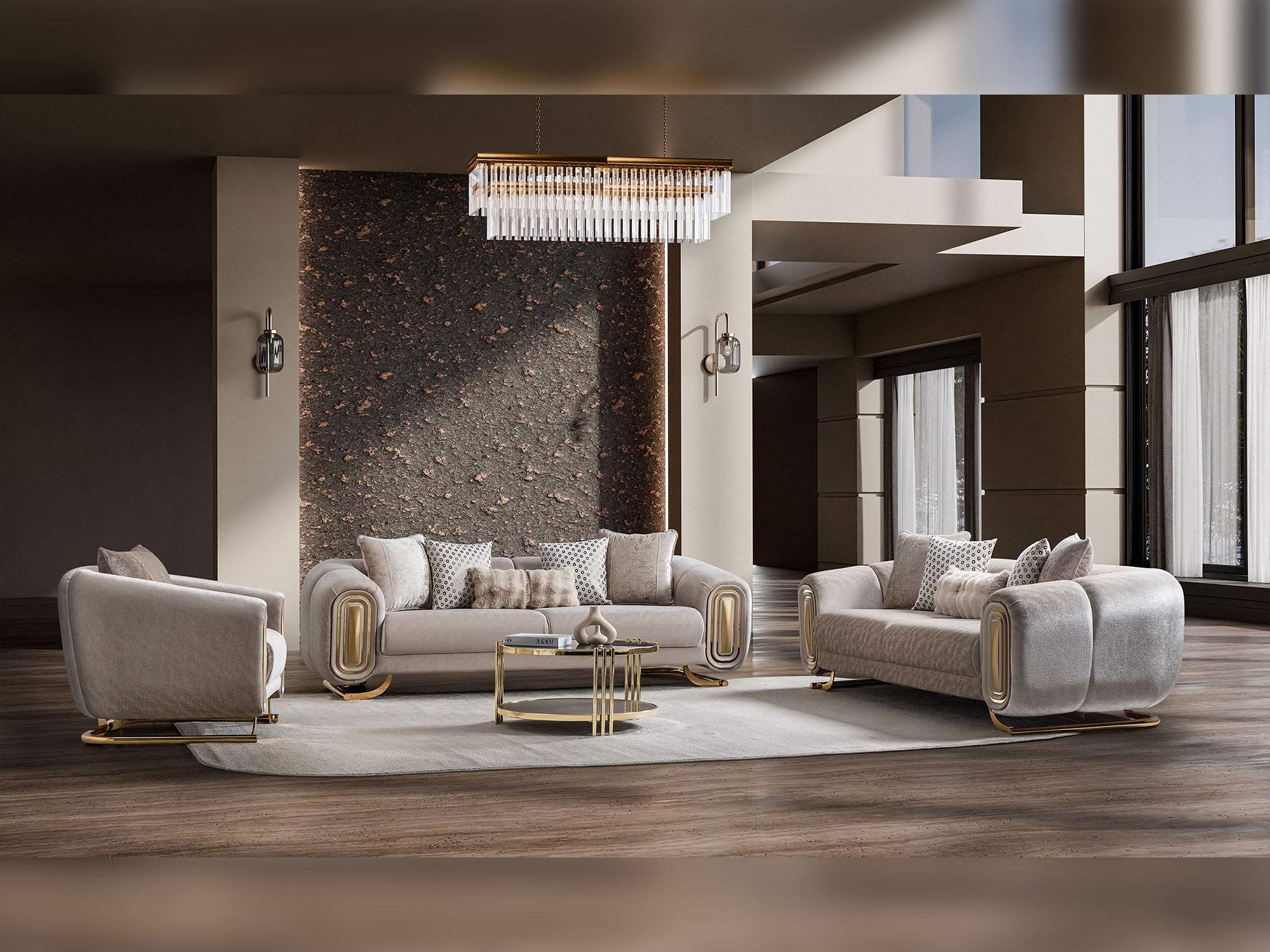 Romeo 3-pieces (Sofa & Loveseat & Chair) Livingroom Set