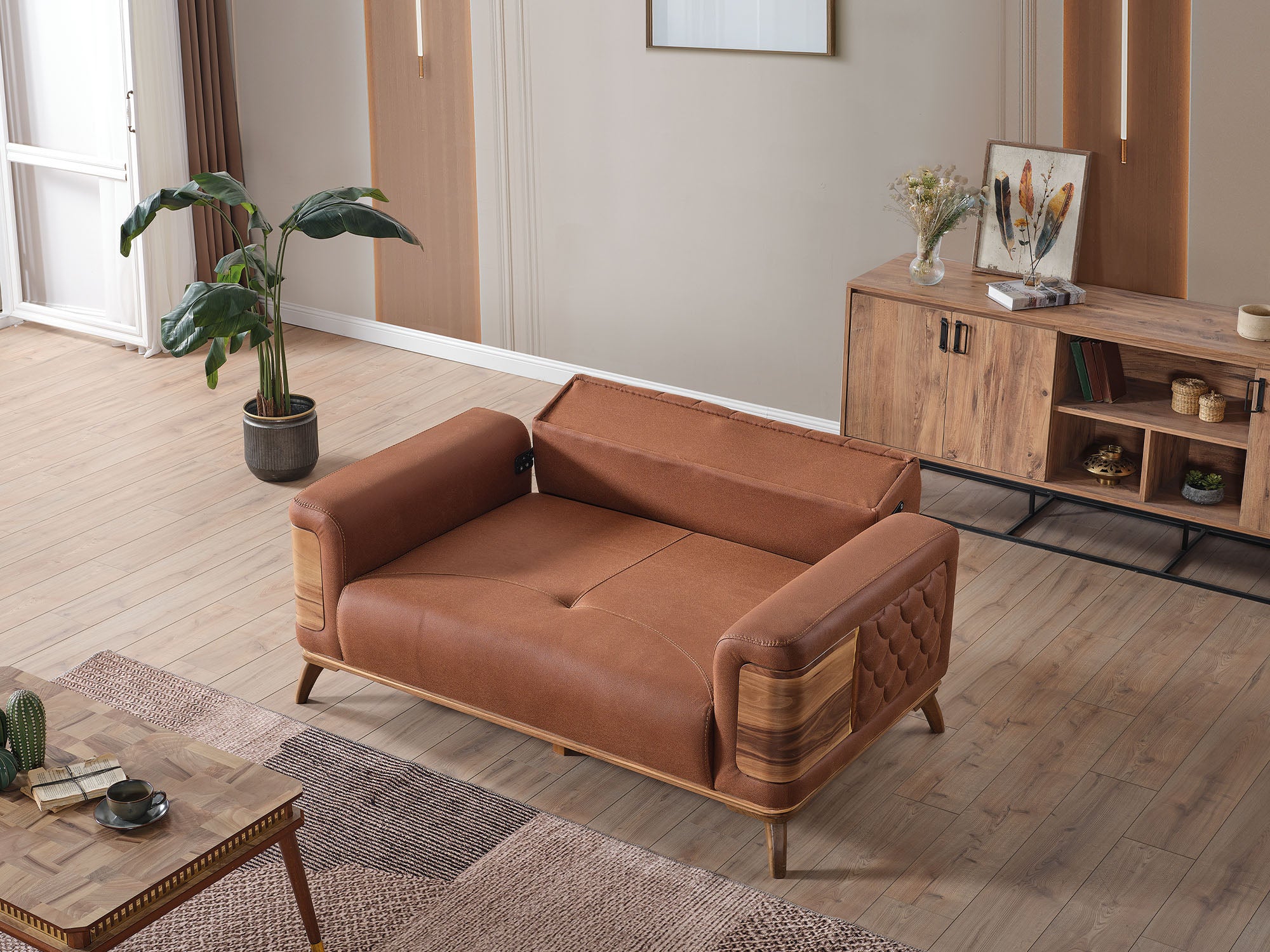 Ruby 3-pieces (Sofa & Loveseat & Chair) Livingroom Set Brick