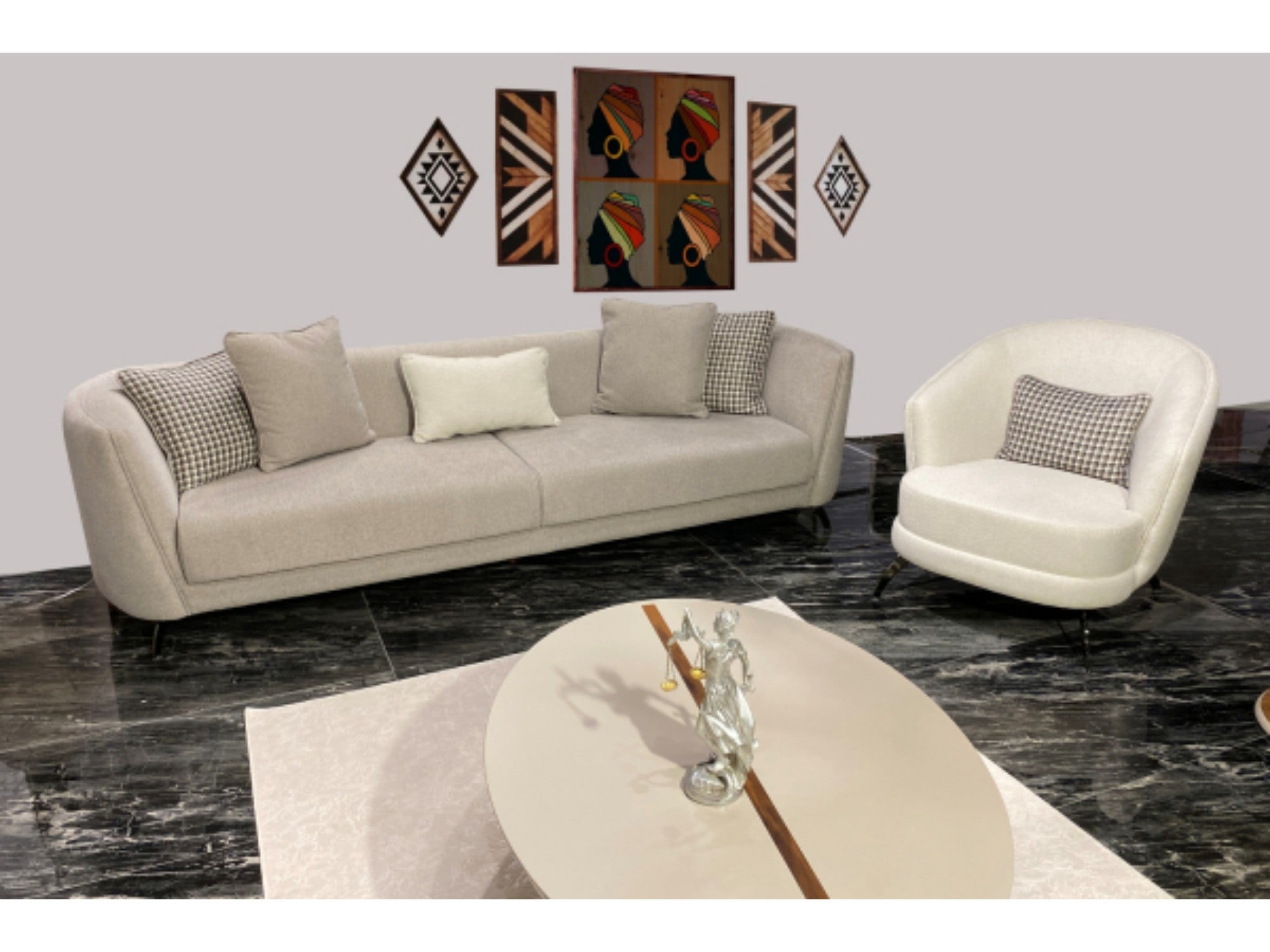Sofya Stationary Livingroom Set (2 Sofa & 2 Chair)