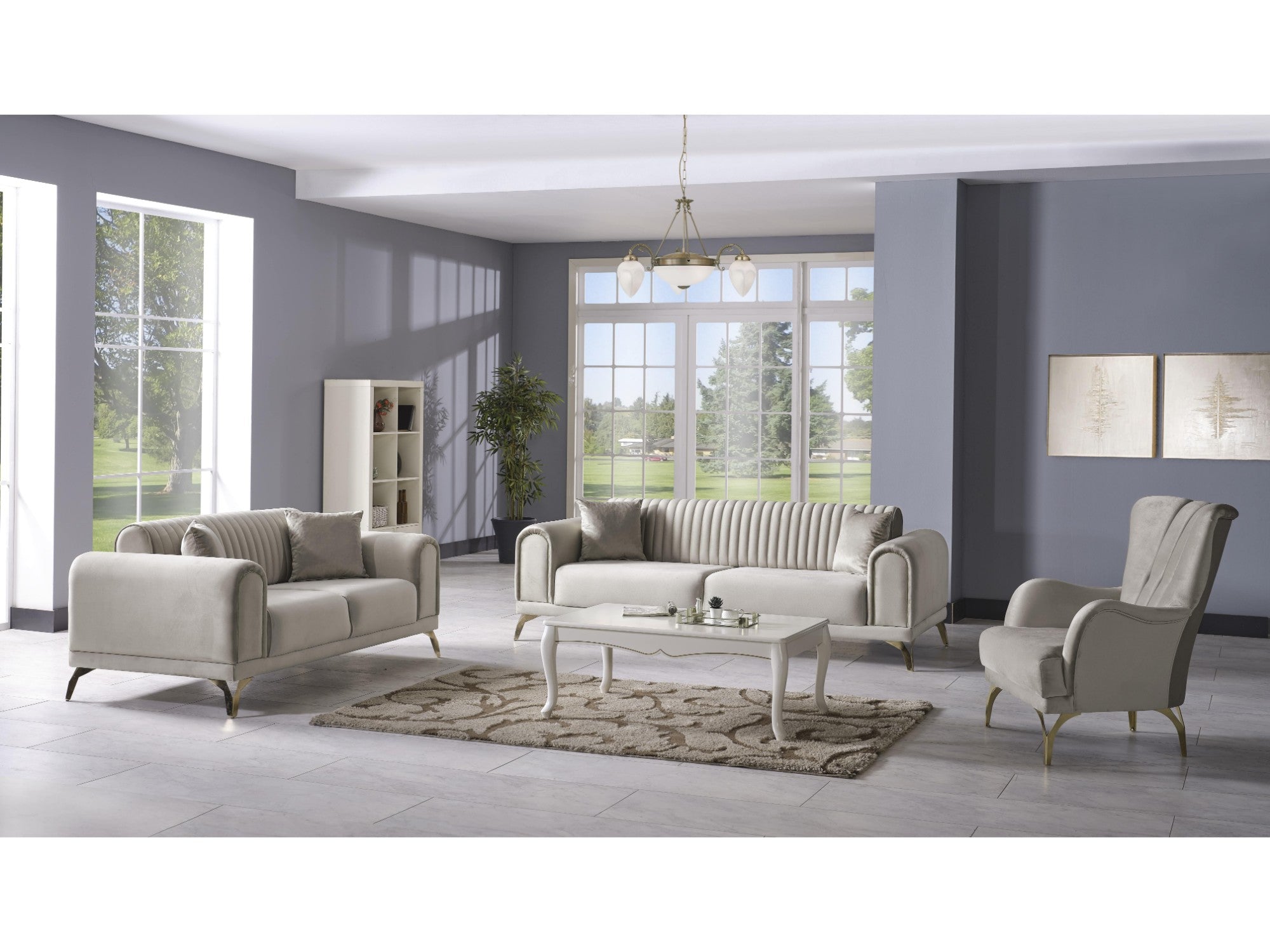 Santos Convertible Livingroom Set (2 Sofa & 2 Chair)