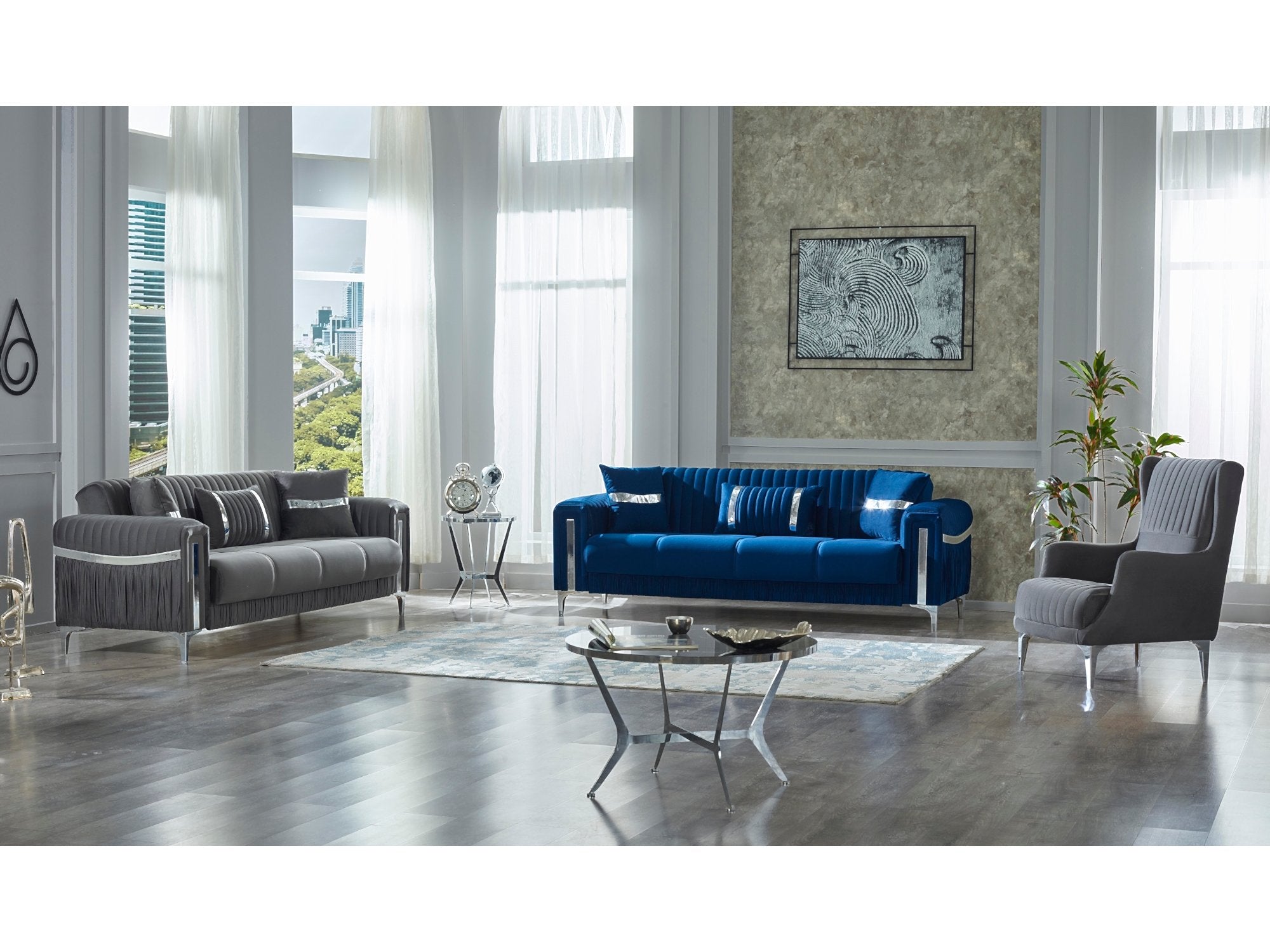 Sarp Convertible Livingroom Set (2 Sofa & 2 Chair)