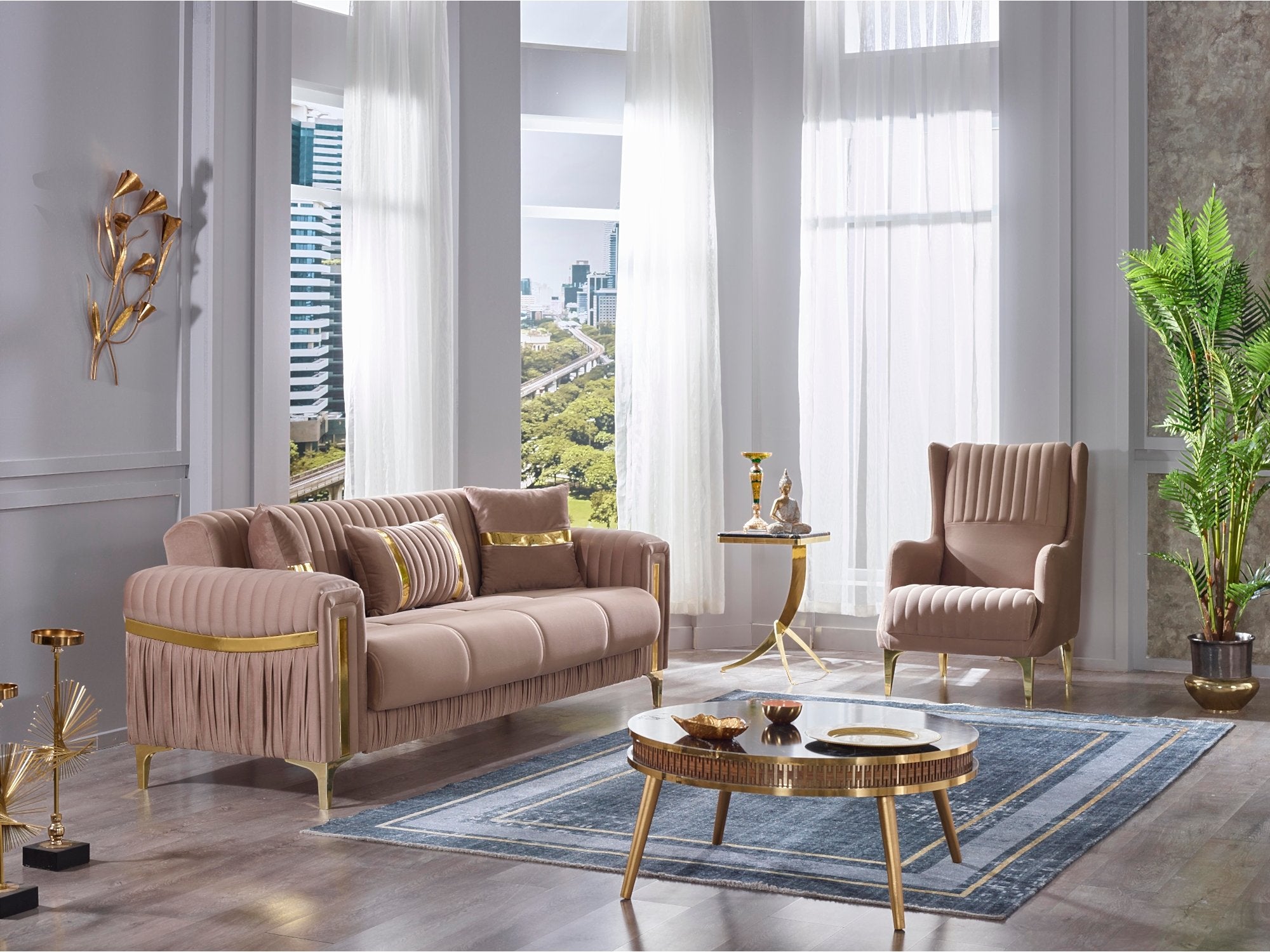 Sarp Convertible Livingroom Set (2 Sofa & 2 Chair)