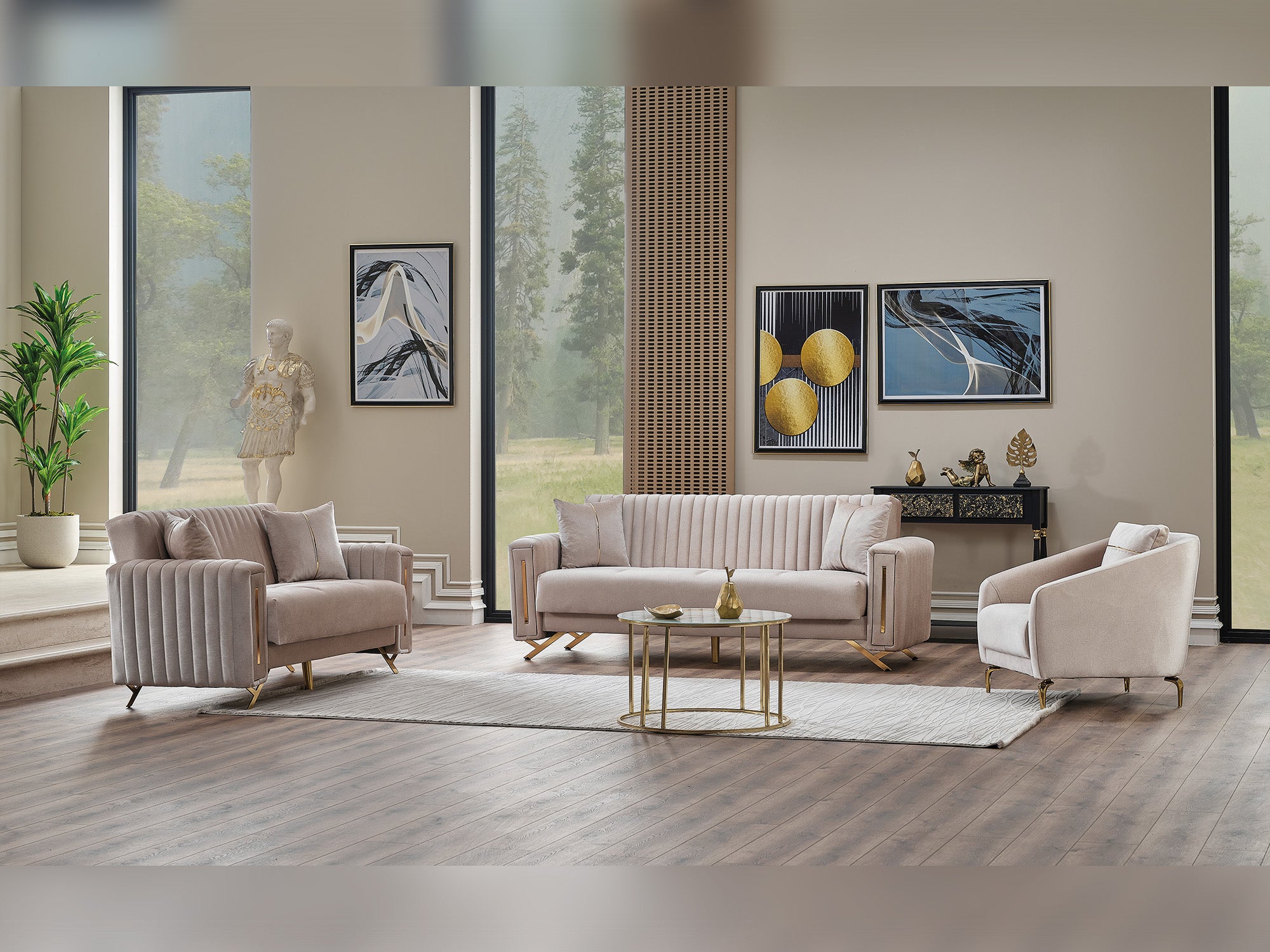 Senfoni Convertible Sofa Beige