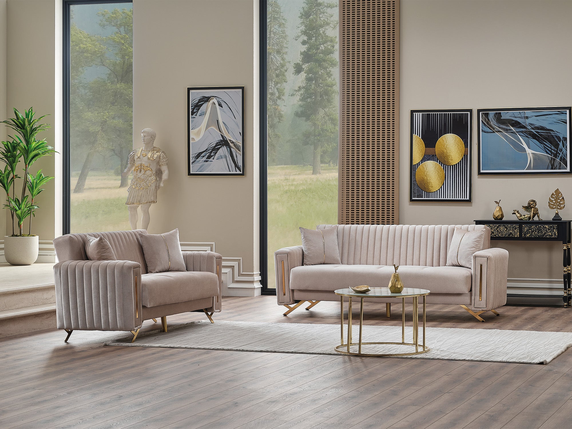 Senfoni Convertible Sofa Beige