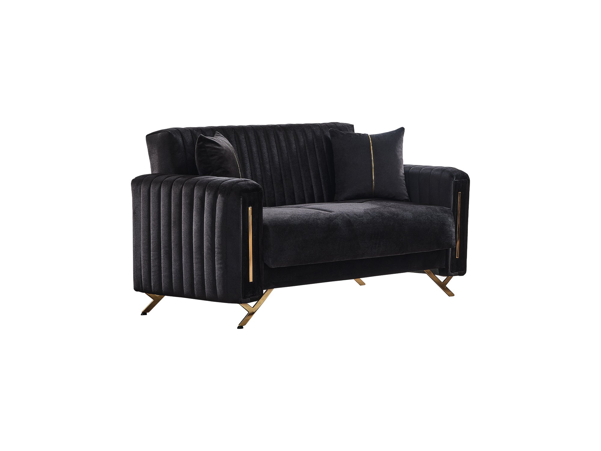 Senfoni Convertible Loveseat Black