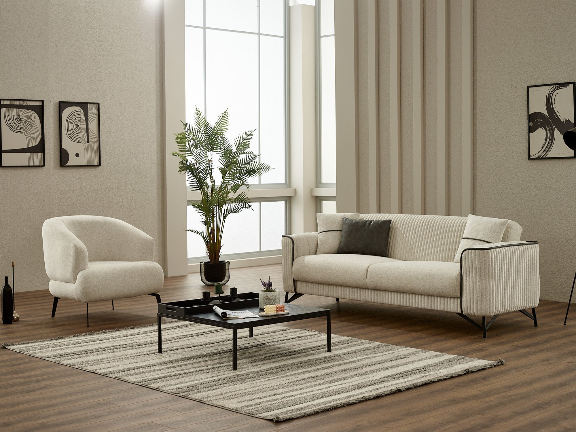 Sente  3-pieces (Sofa & Loveseat & Chair) Livingroom