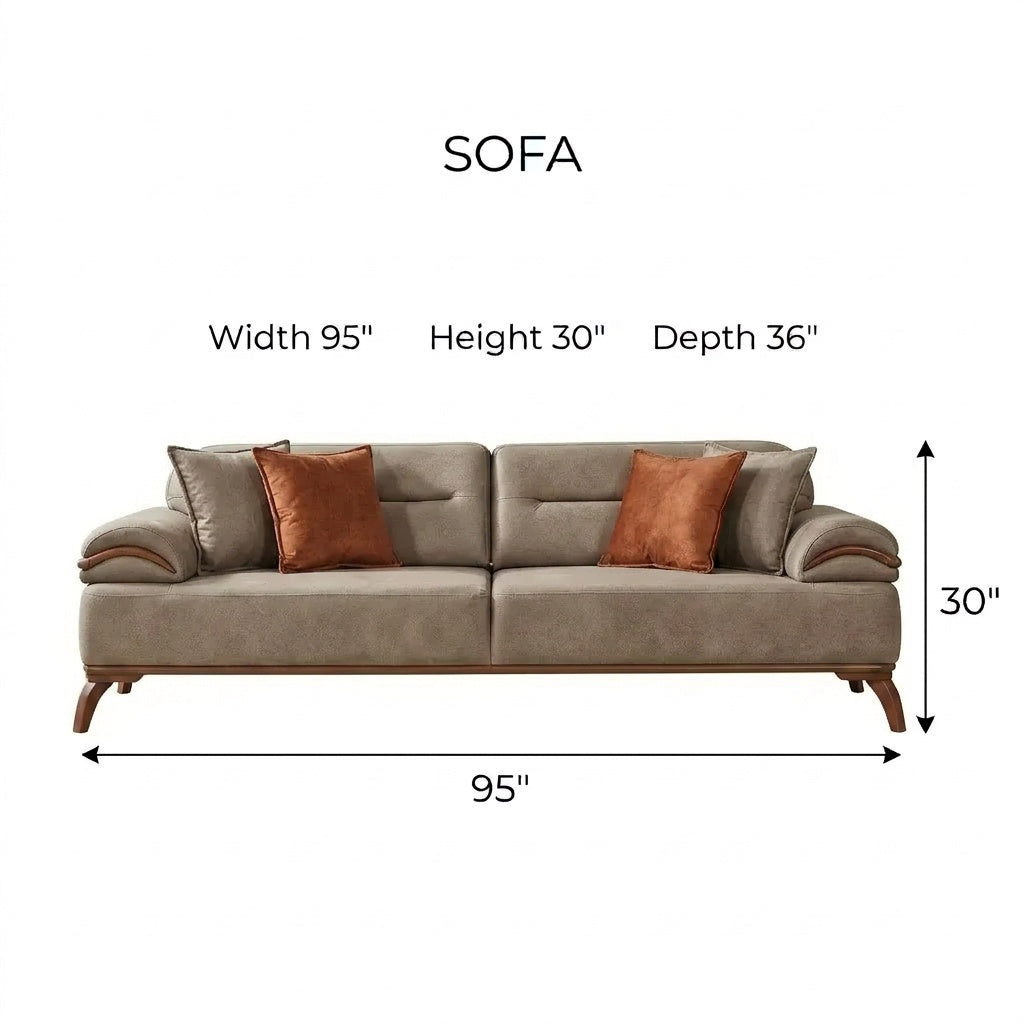 Mia 4-pieces (2 Sofa & 2 Chair) Livingroom Set Beige