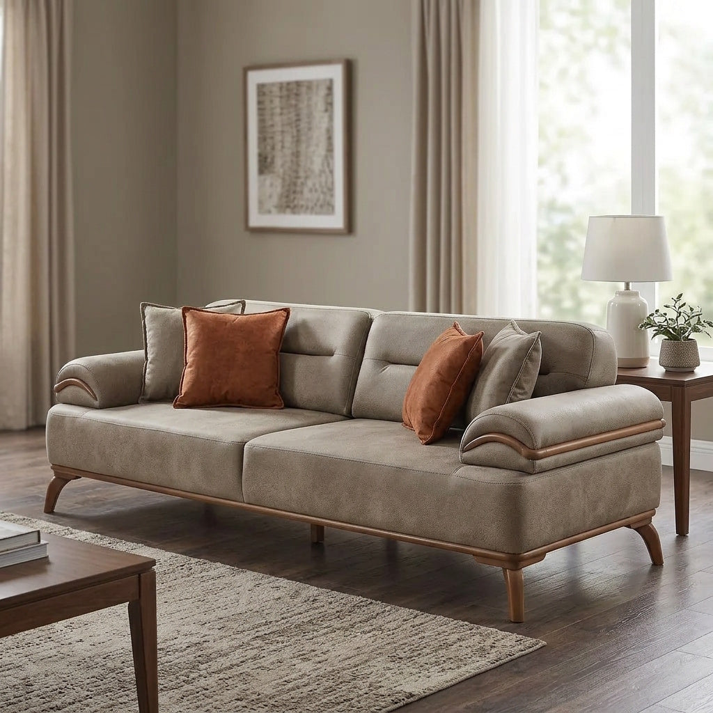 Mia 4-pieces (2 Sofa & 2 Chair) Livingroom Set Beige
