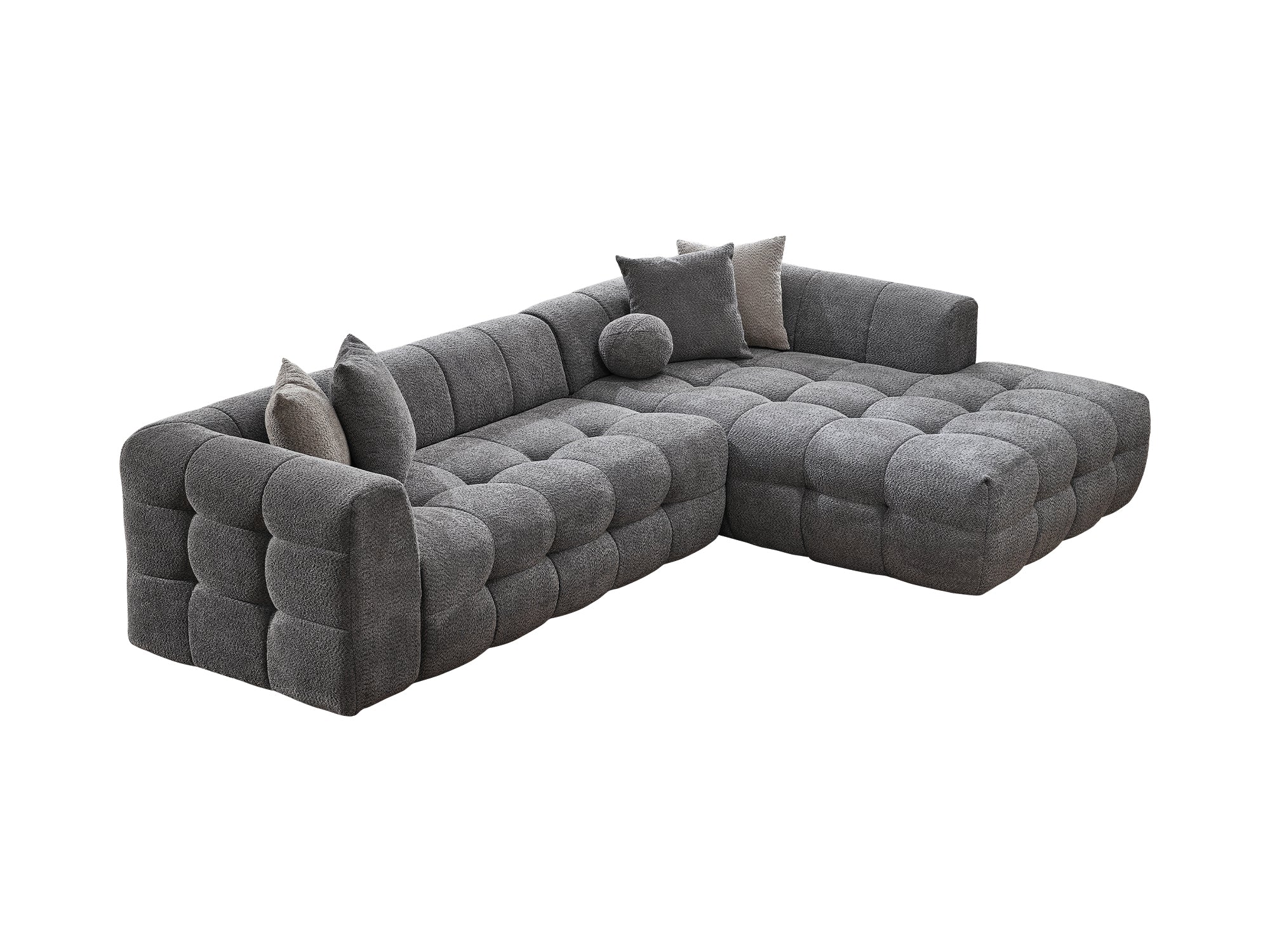 Teddy Sectional Sofa Grey