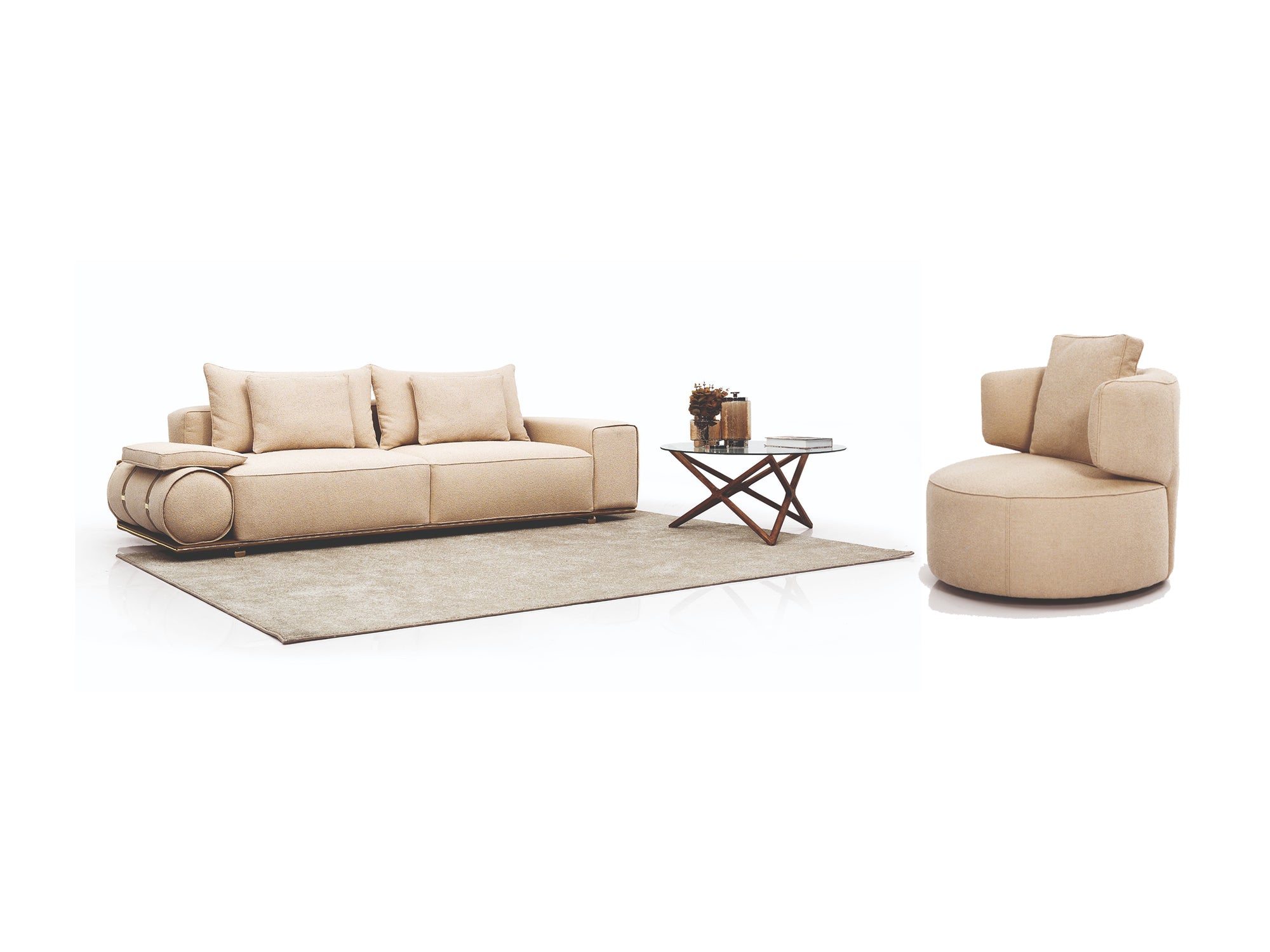 Tesla Stationary Livingroom Set (2 Sofa & 2 Chair)