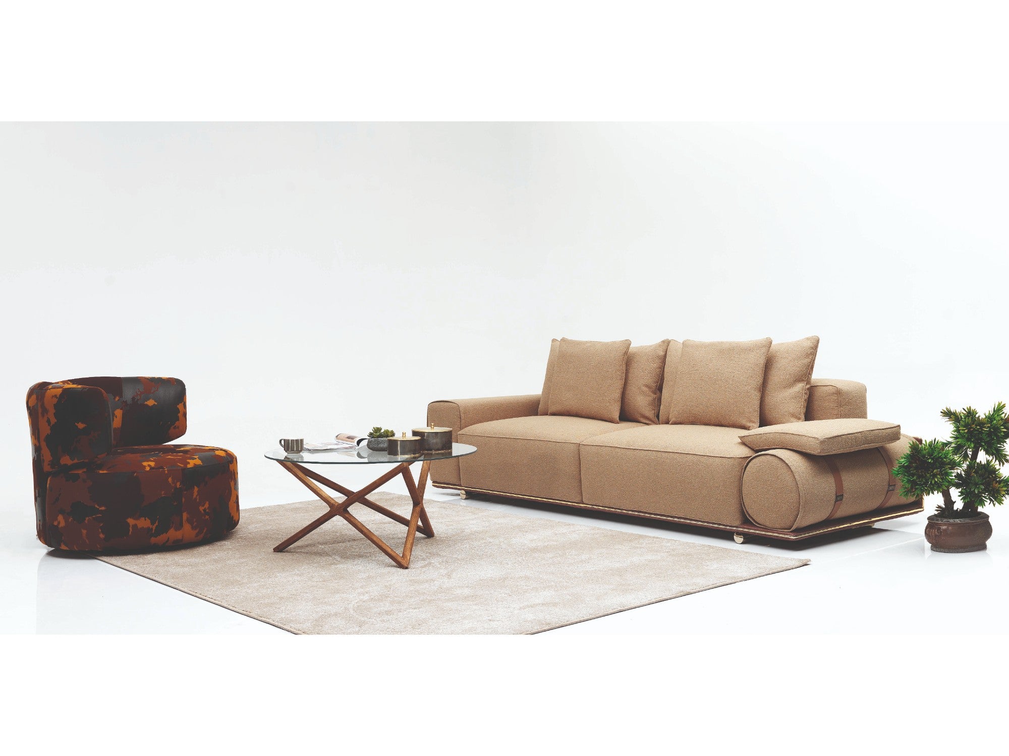 Tesla Stationary Livingroom Set (2 Sofa & 2 Chair)