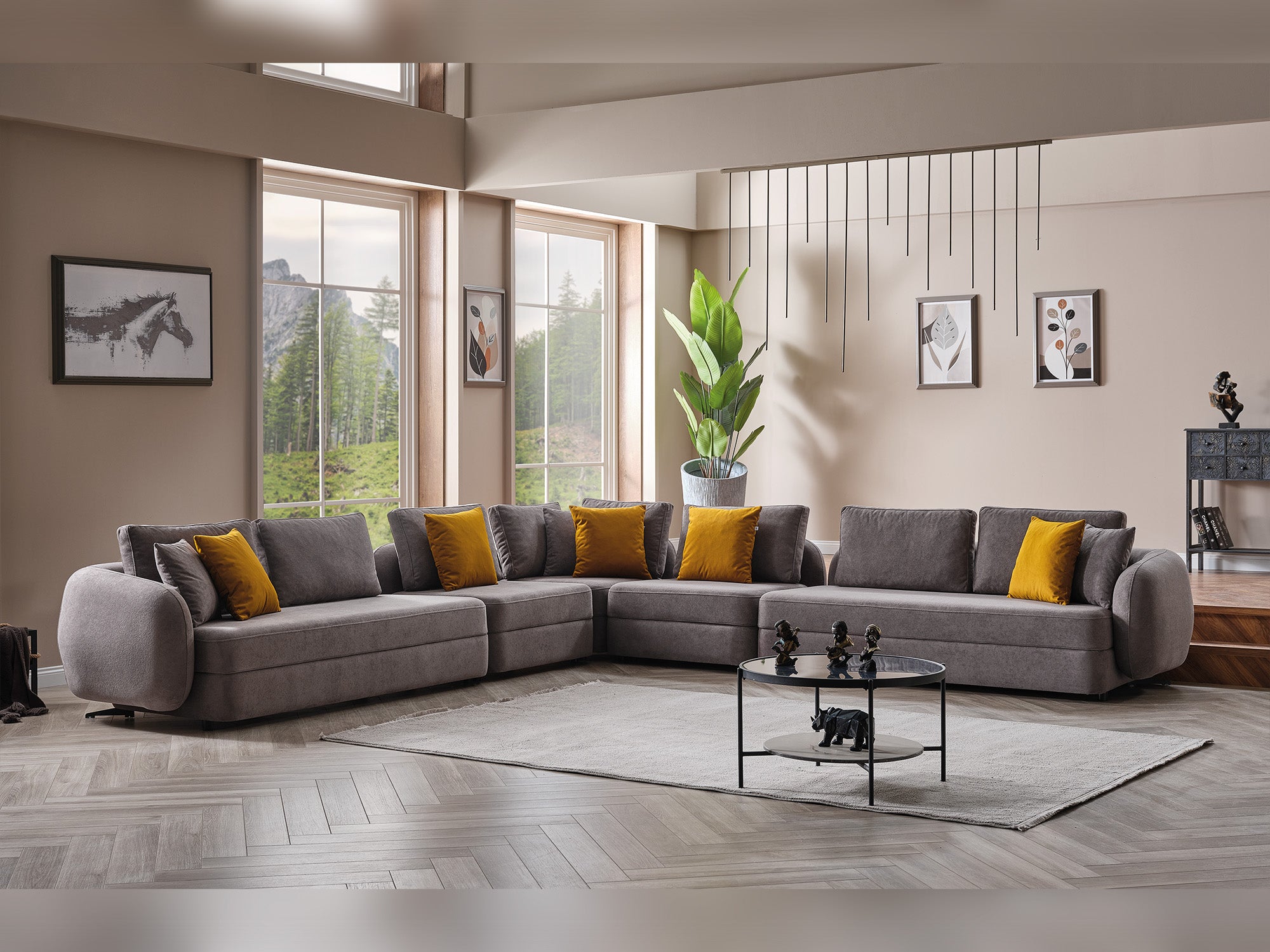Toscana Modular Sectional Sofa Grey