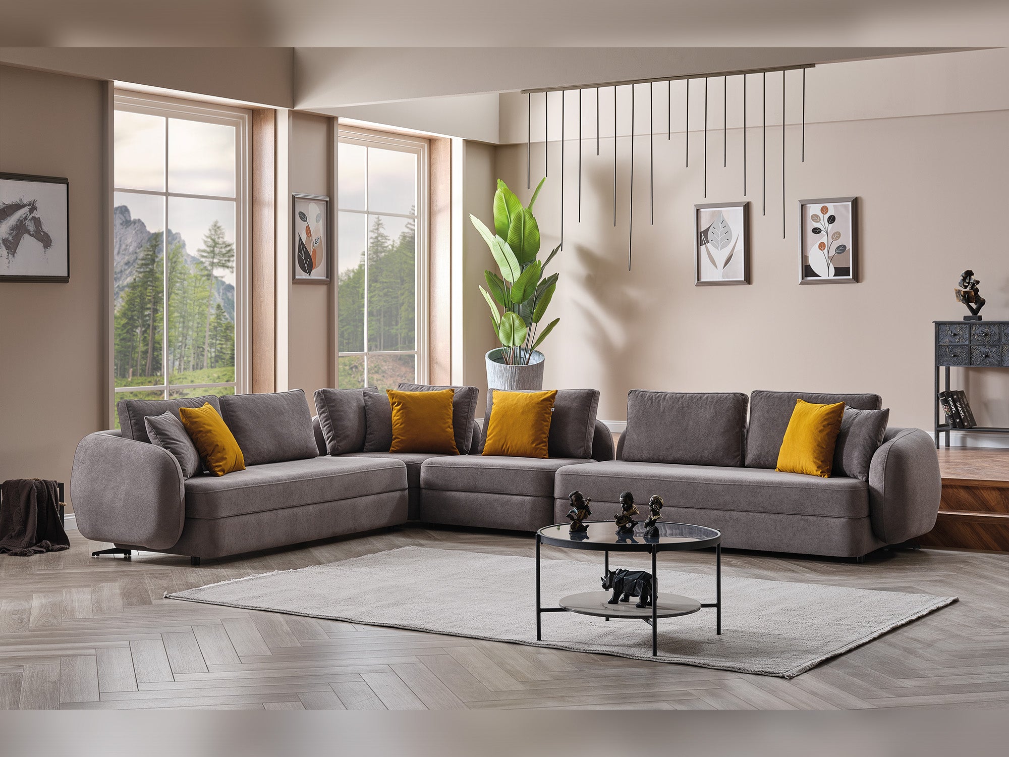 Toscana Modular Sectional Sofa Grey