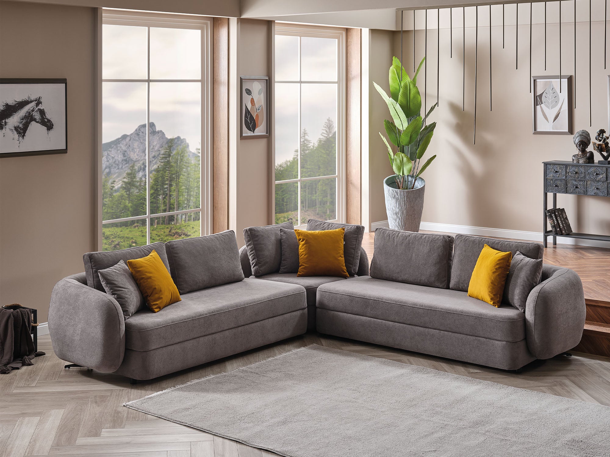 Toscana Modular Sectional Sofa Grey