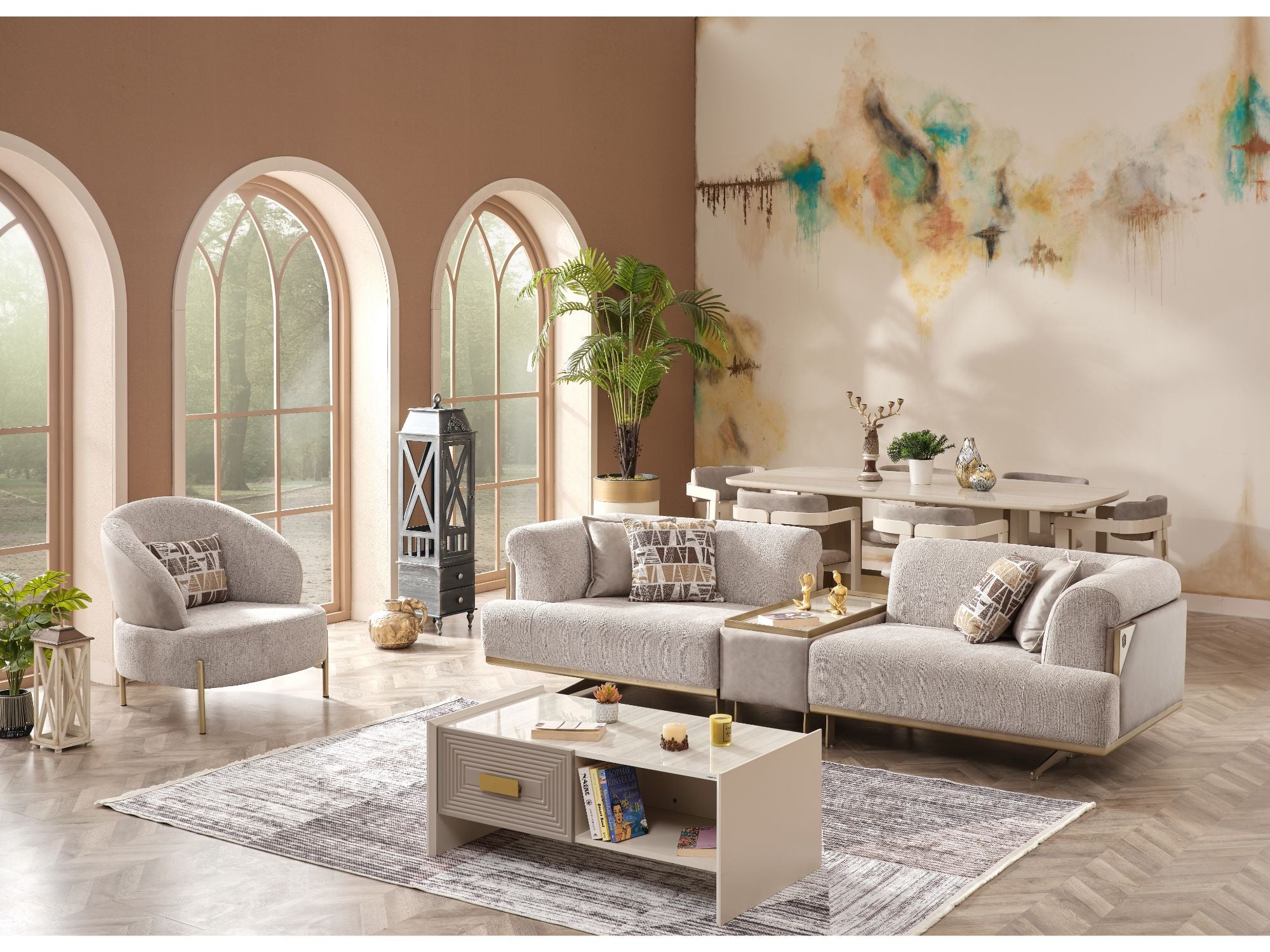 Urla Stationary Module Sofa Cream