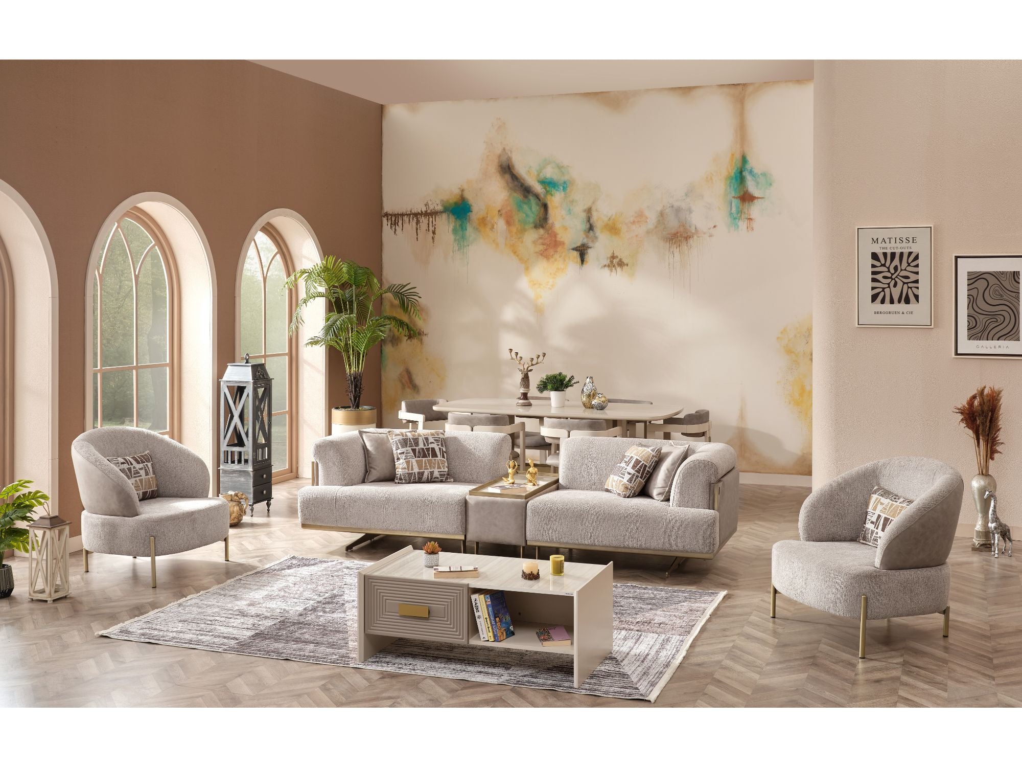Urla Stationary Module Sofa Cream