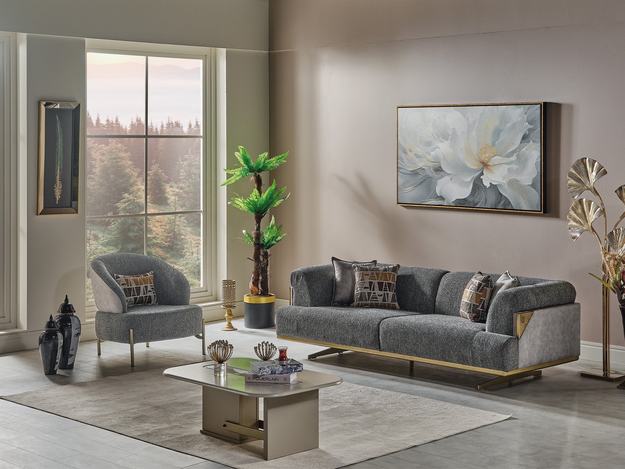 Urla Stationary Sofa Grey