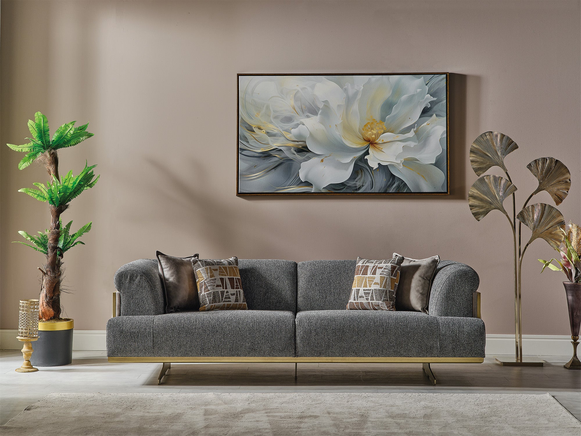 Urla Stationary Sofa Grey