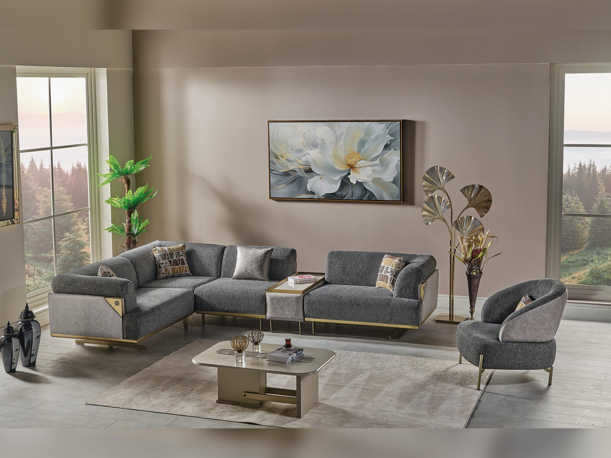 Urla Modular Sectional Sofa Grey