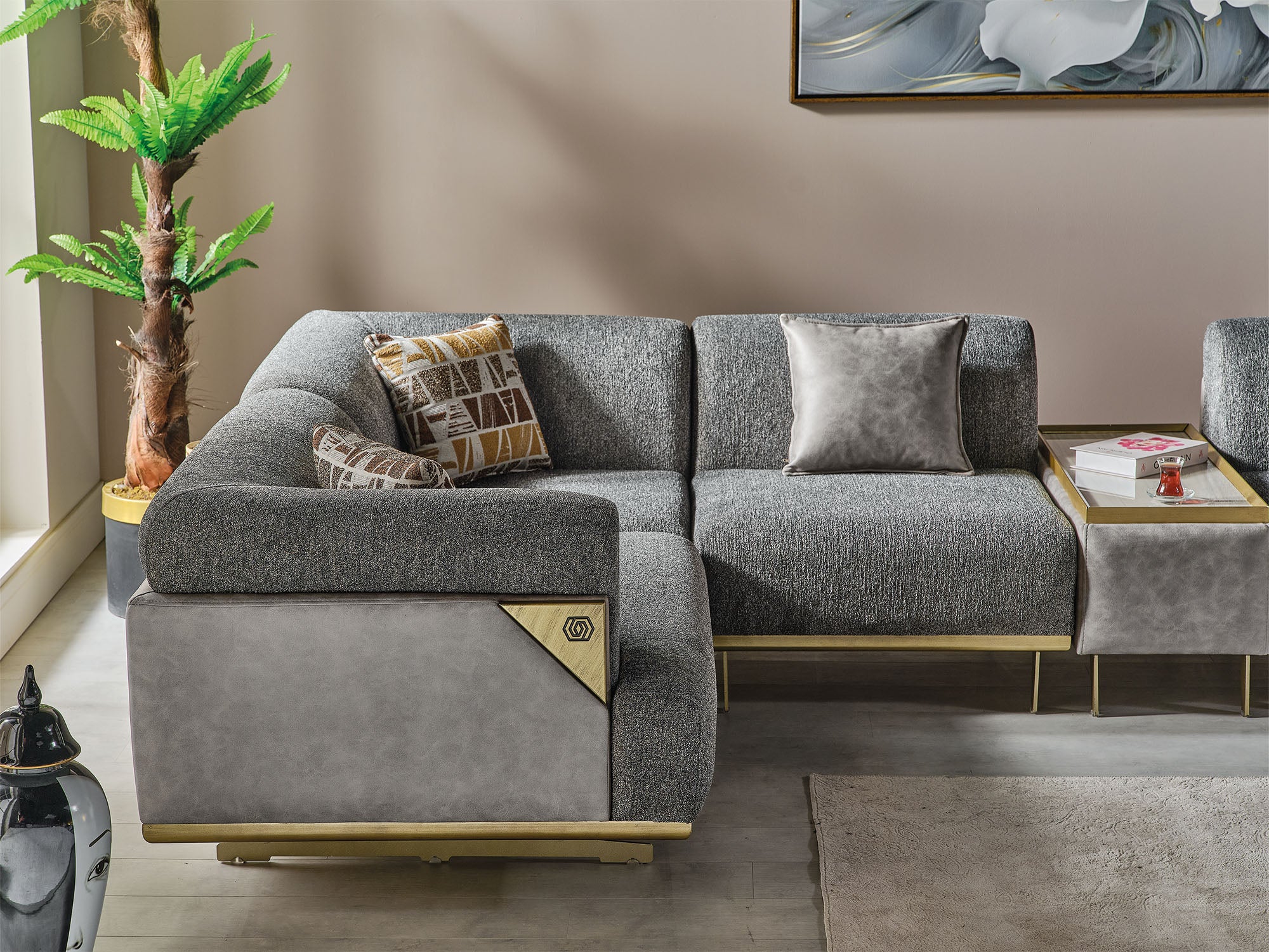 Urla Modular Sectional Sofa Grey