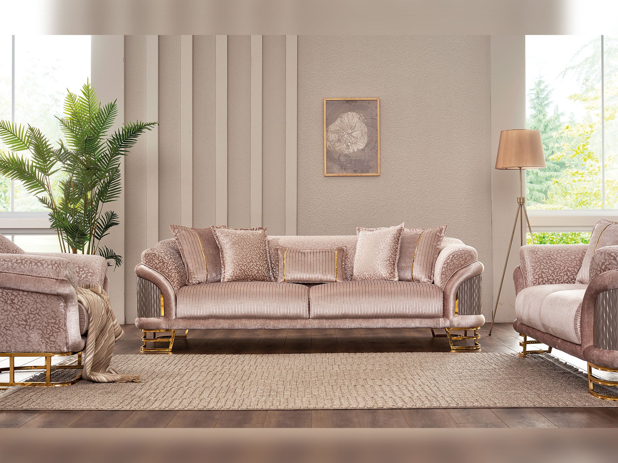 Versace Stationary Sofa Cream