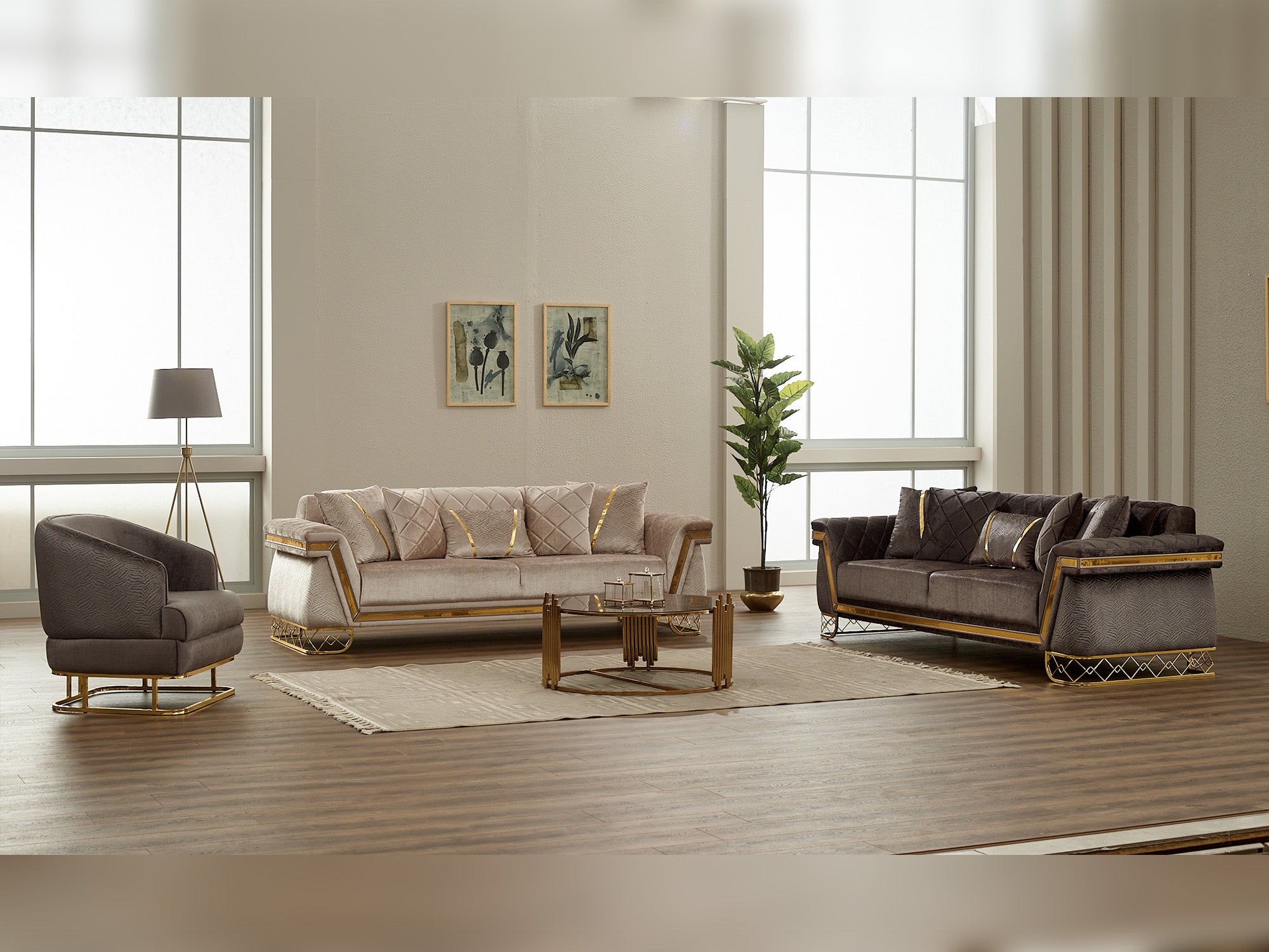 Veyron 3-pieces (Sofa & Loveseat & Chair) Livingroom Set