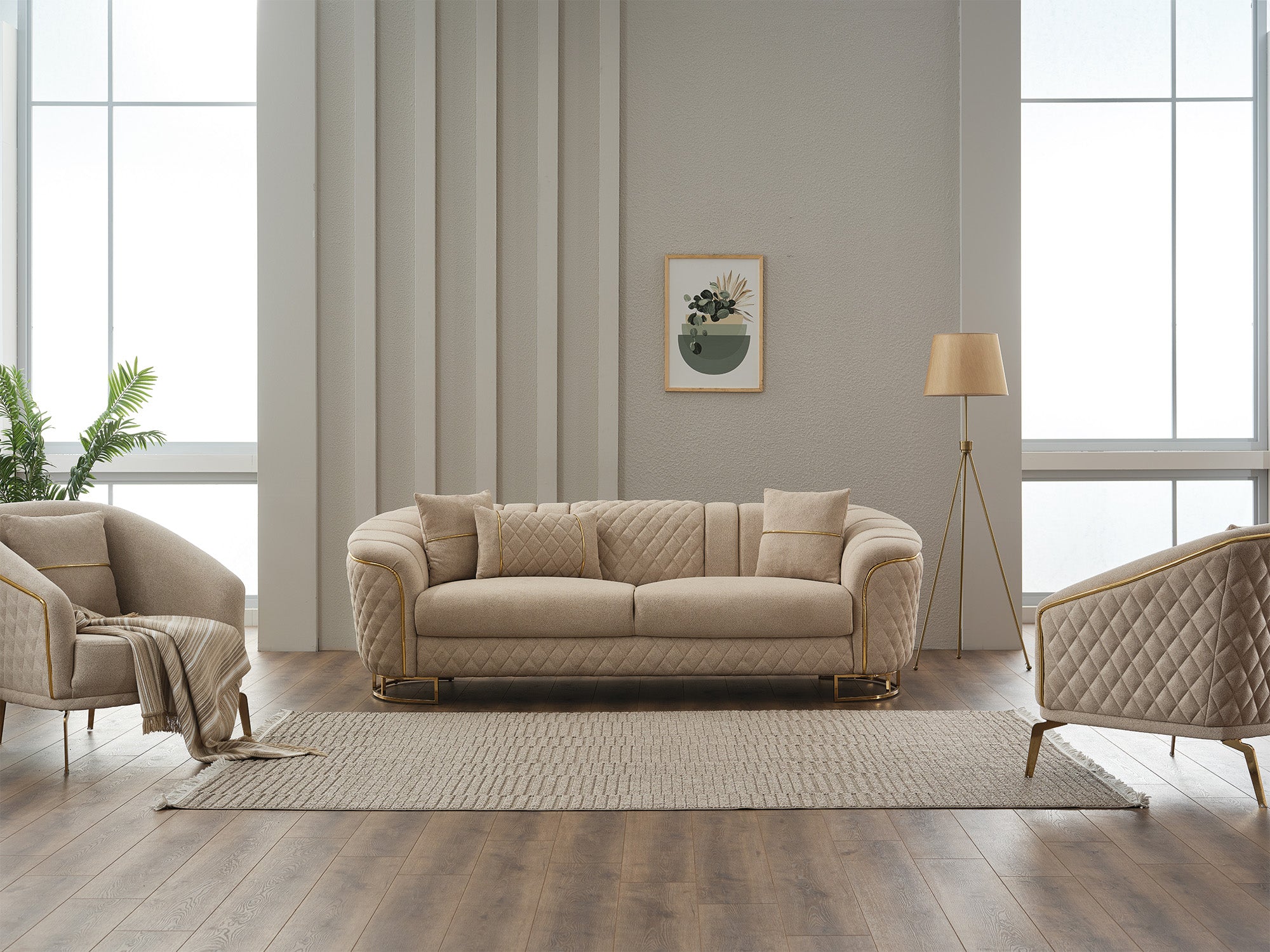 Victoria Stationary Sofa Cream