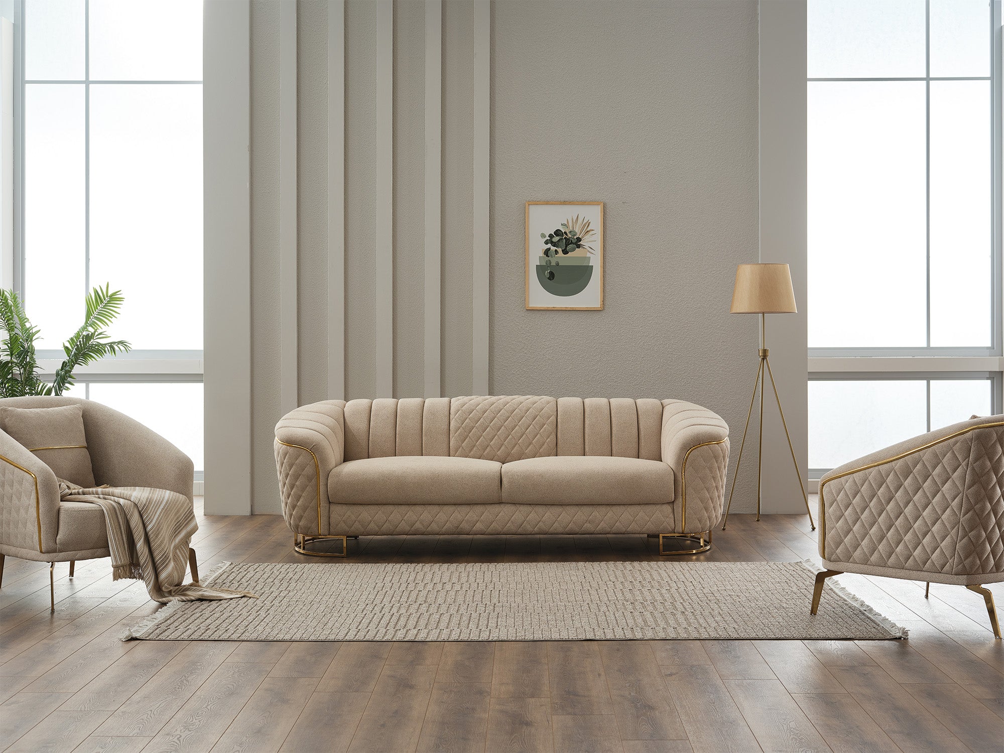 Victoria Stationary Sofa Cream