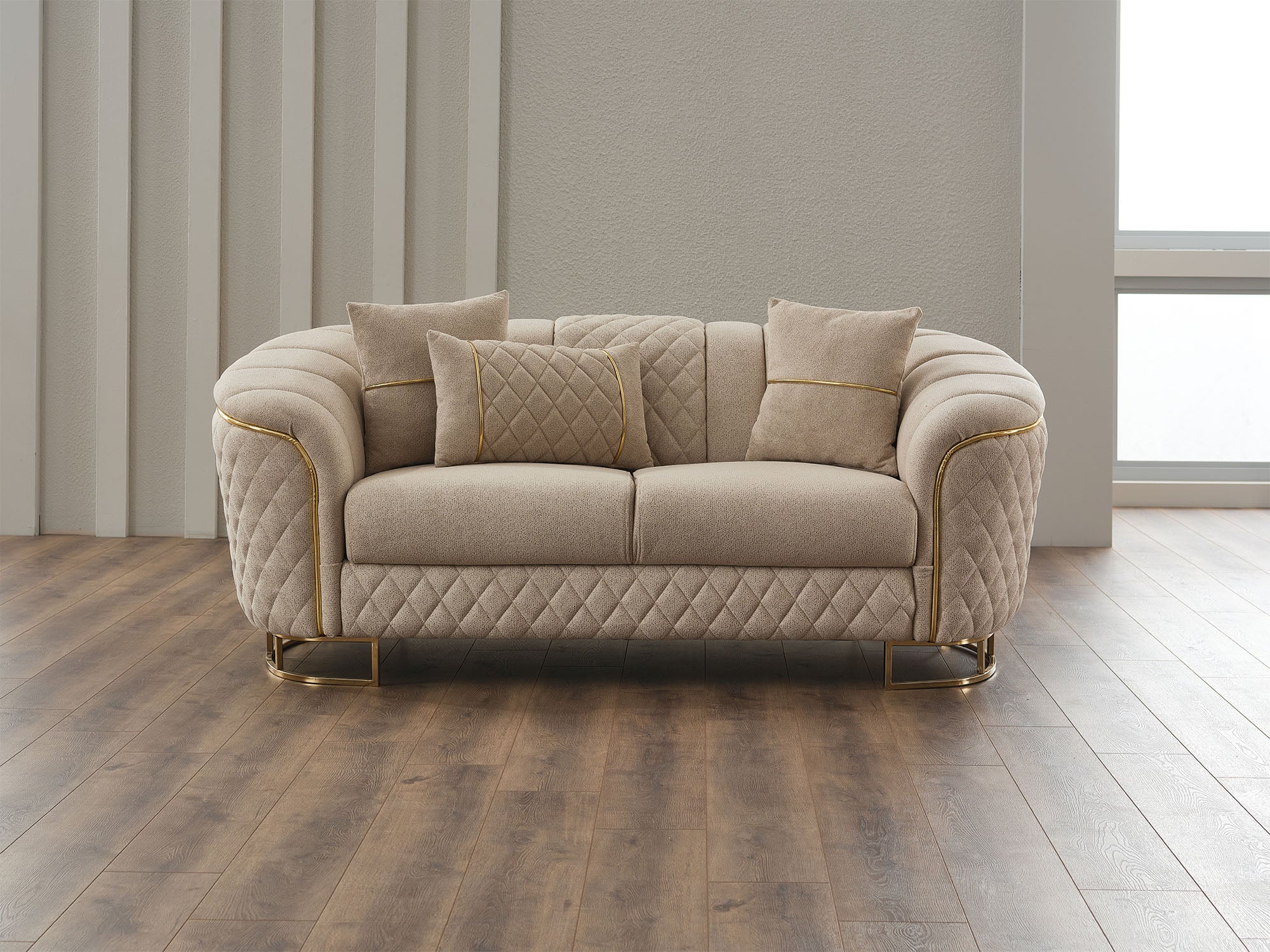 Victoria 3-pieces (Sofa & Loveseat & Chair) Livingroom Set Cream