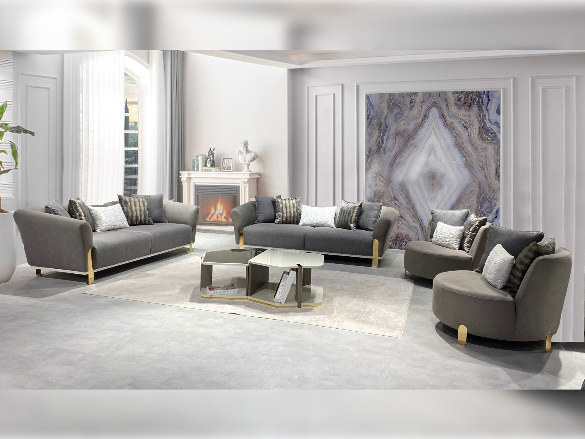 Zurich Stationary Livingroom Set (2 Sofa & 2 Chair)