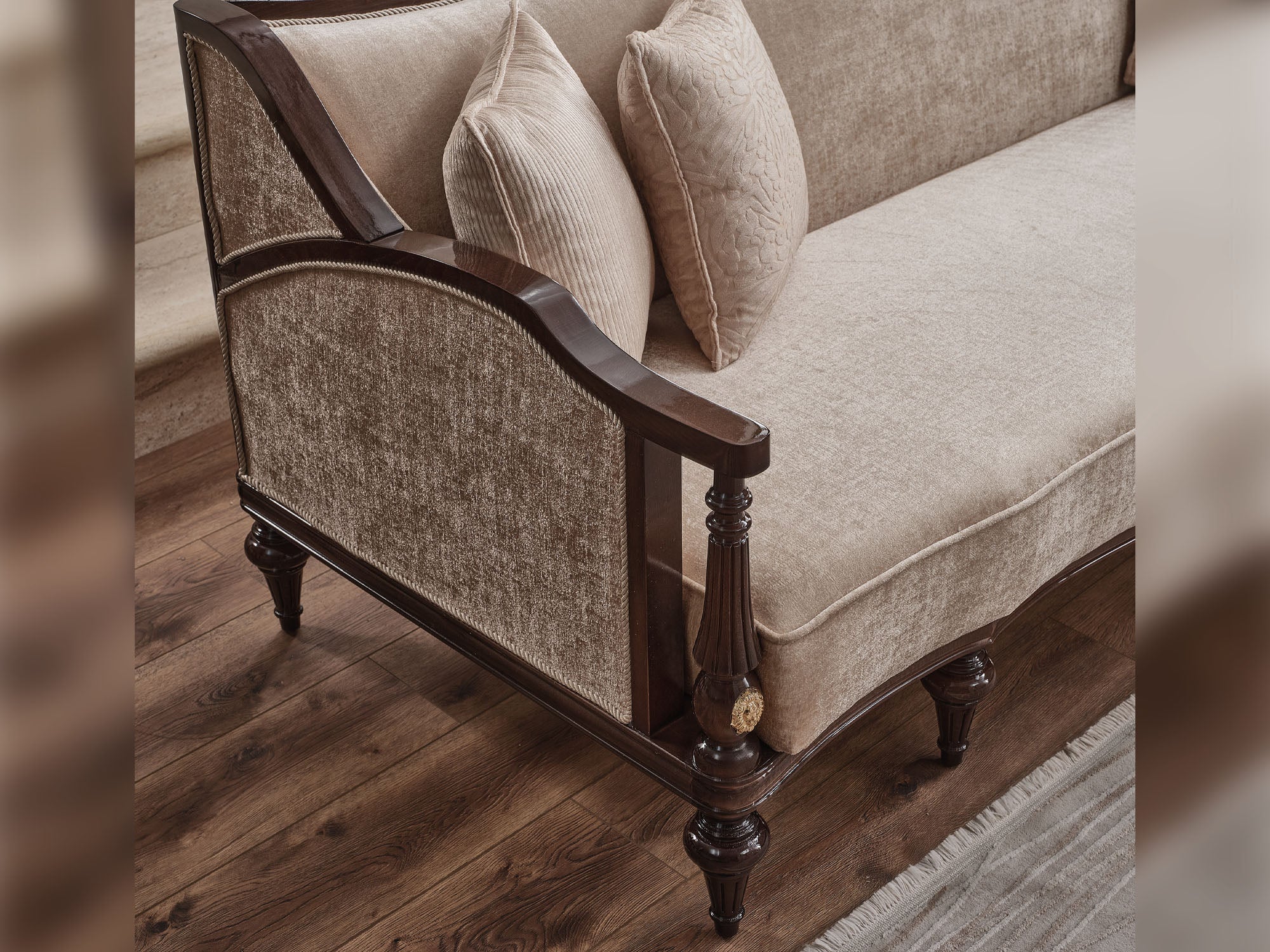 Zumrut Lux 3-pieces (Sofa & Loveseat & Chair) Livingroom Set Beige